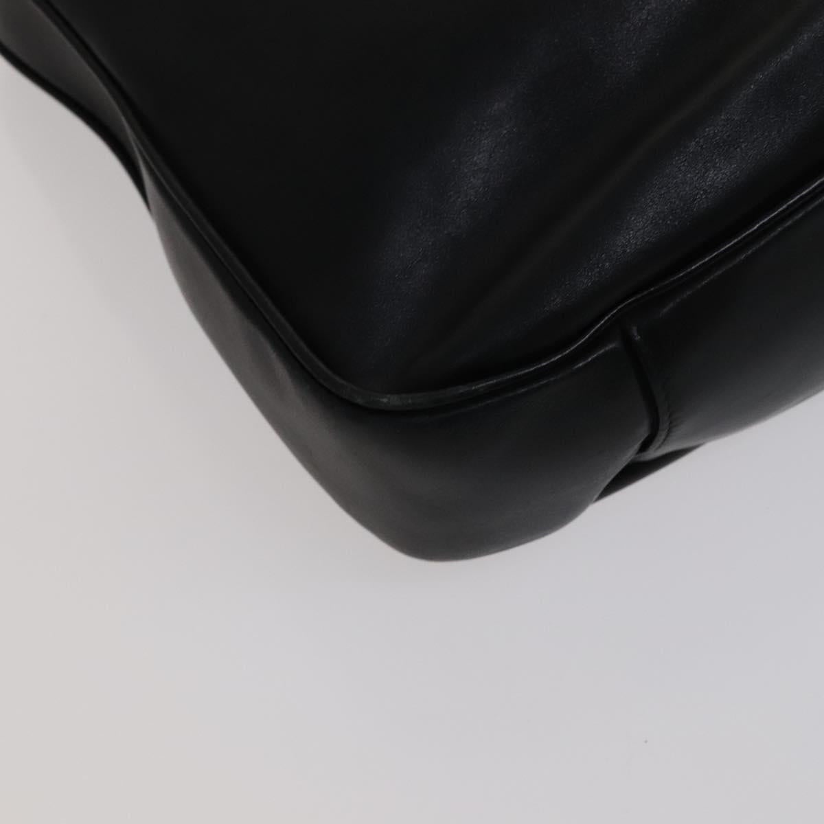 GUCCI Bamboo Hand Bag Leather Black Gold - 16