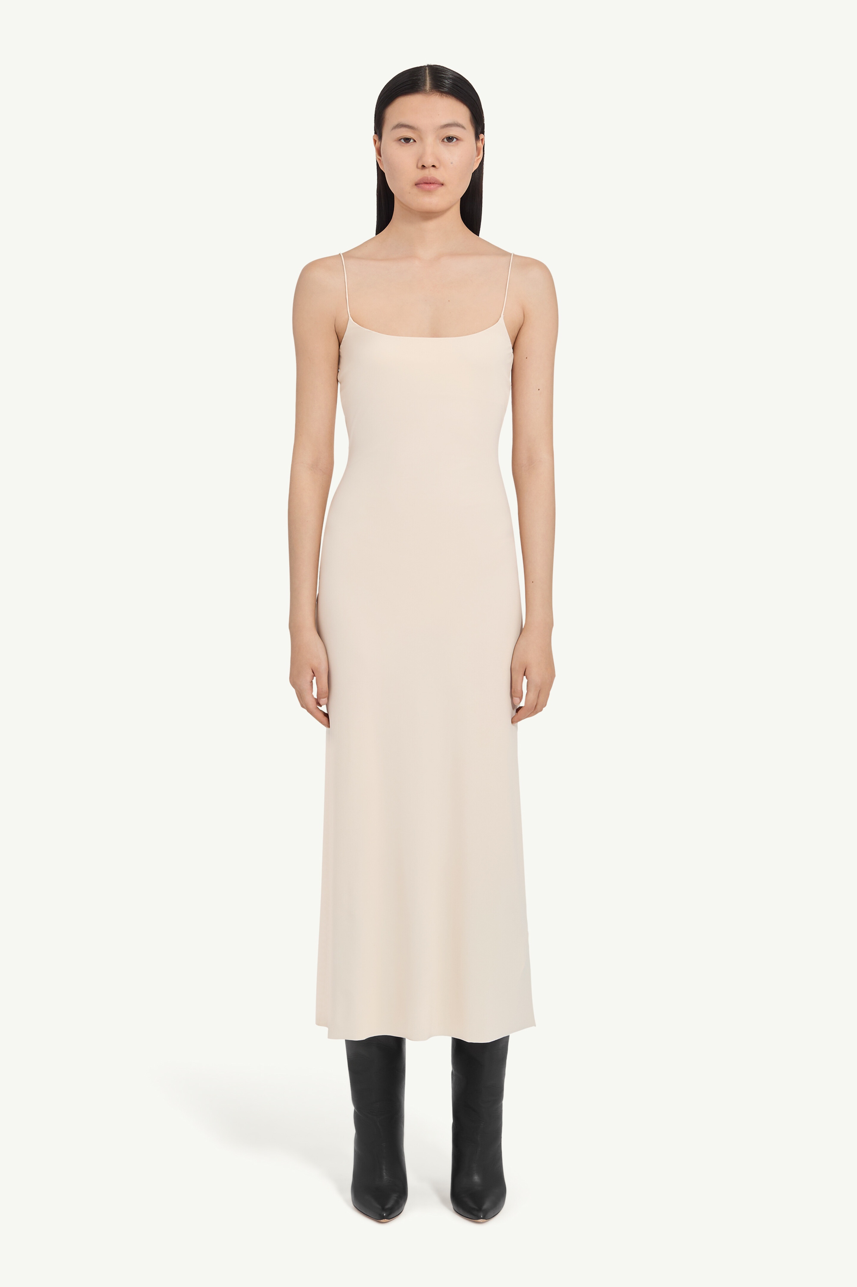 VIPSALE【MM6 MAISON MARGIELA】ミディドレス Mm6 Maison Margiela Long Jersey Dress With Satin Inserts