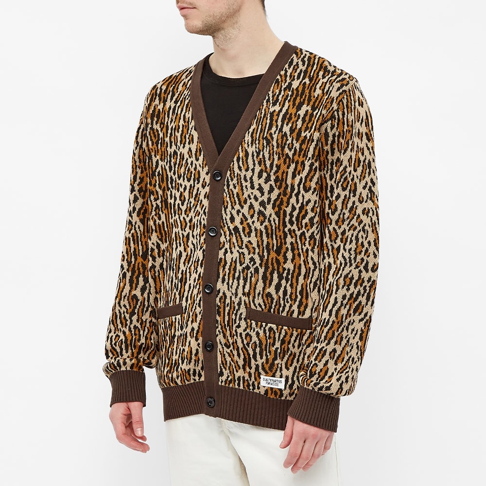 Wacko Maria Leopard Jacquard Cardigan - 3