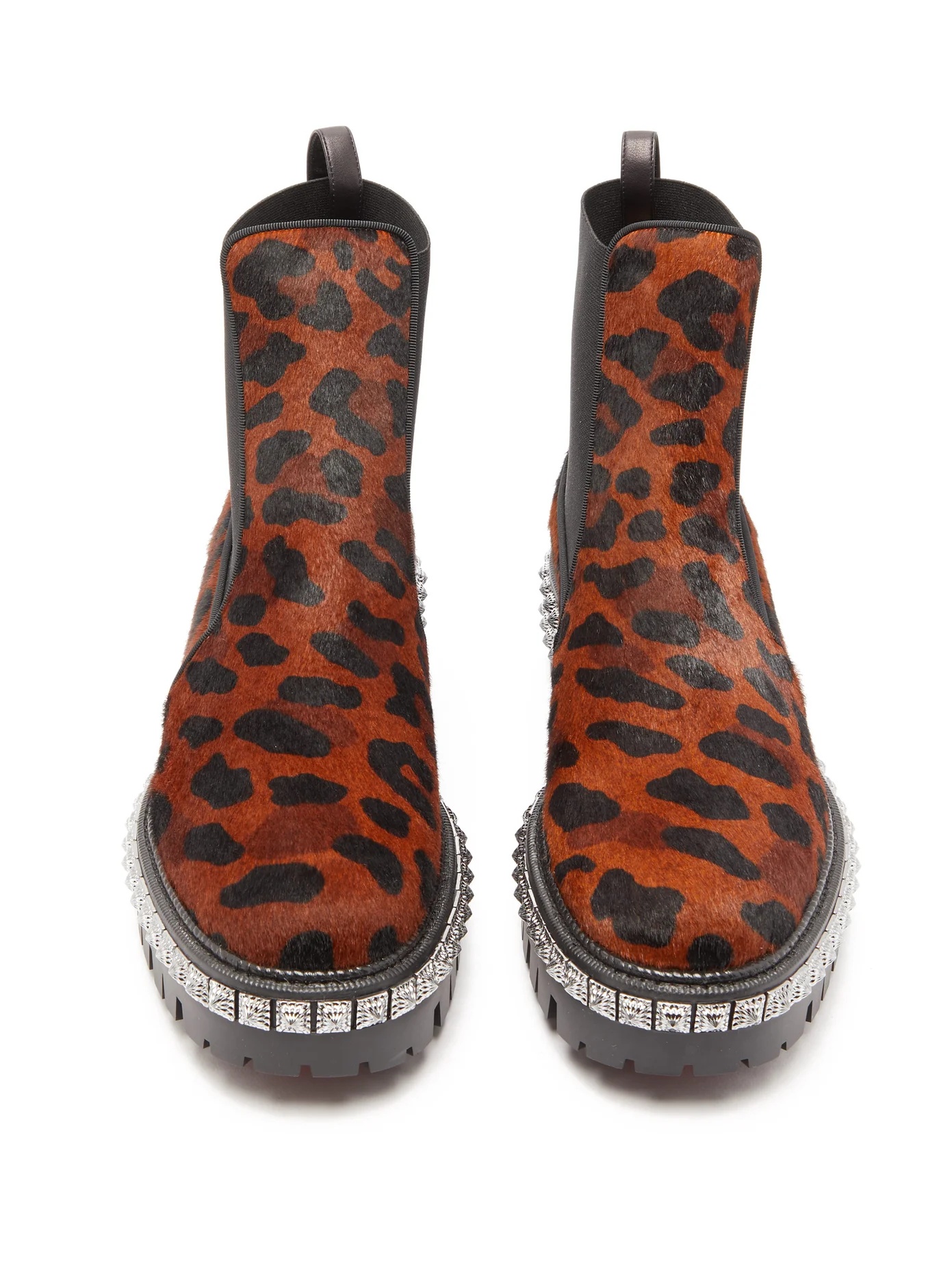 By the River studded leopard-print calf-hair boots - 5