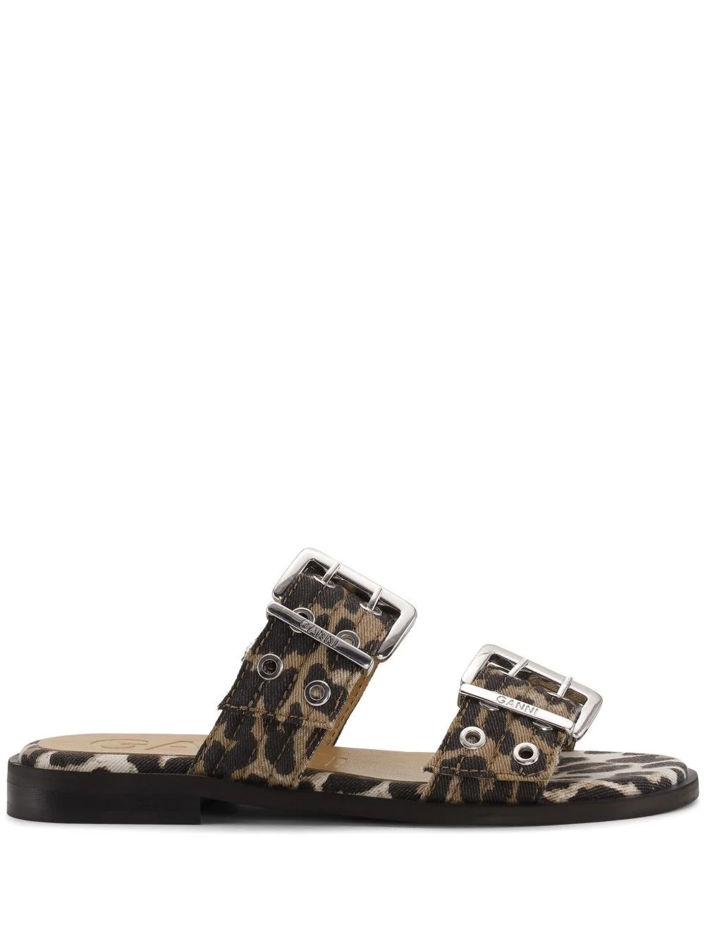 Feminine buckle leopard print sandals - 1