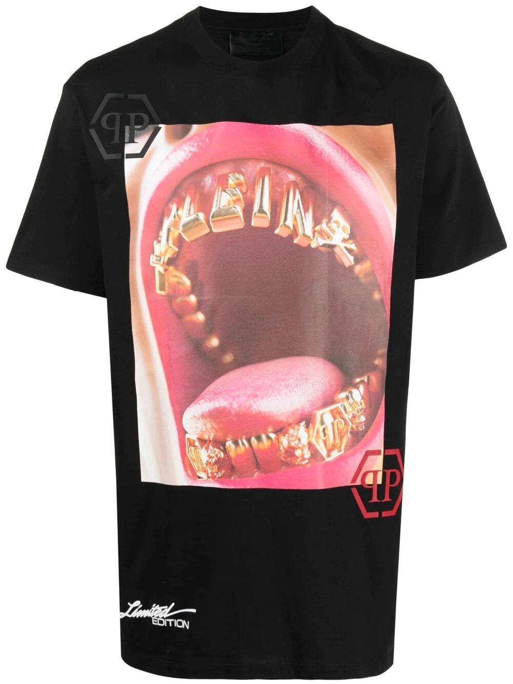 logo teeth print T-shirt - 1