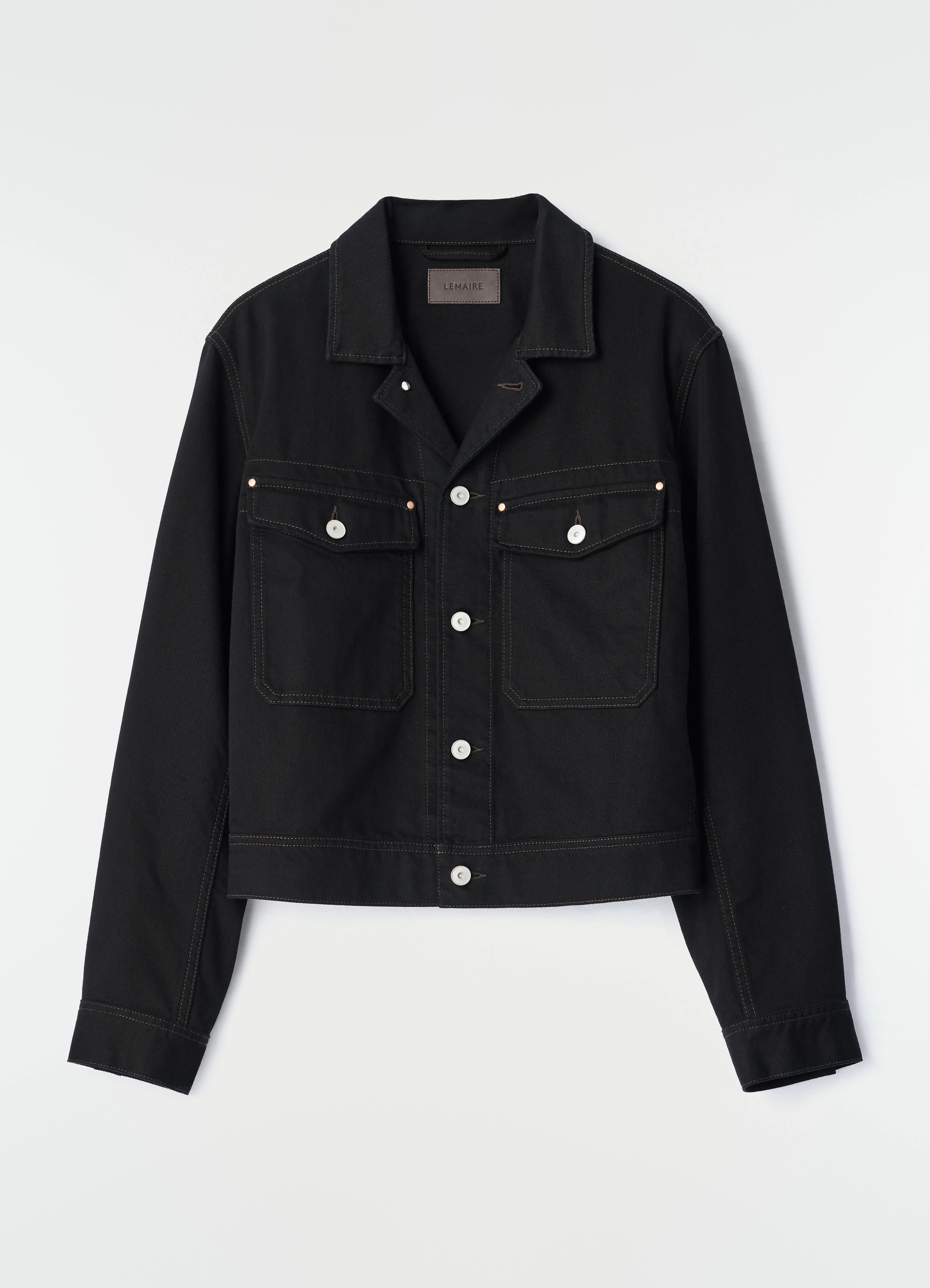 TRUCKER JACKET IN HEAVY BLACK DENIM - 1