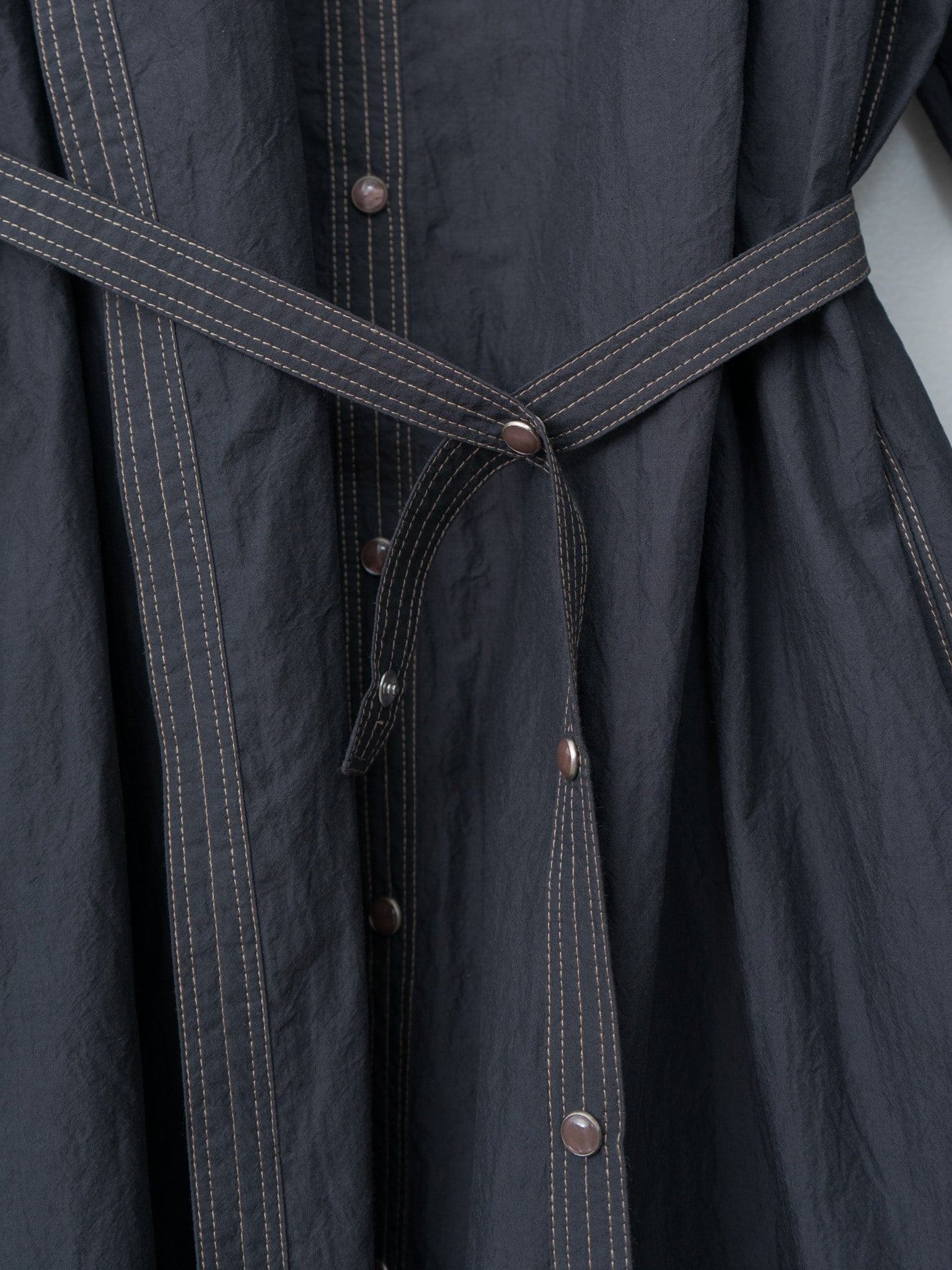 Asymmetrical Shirt Dress - Charcoal - 11