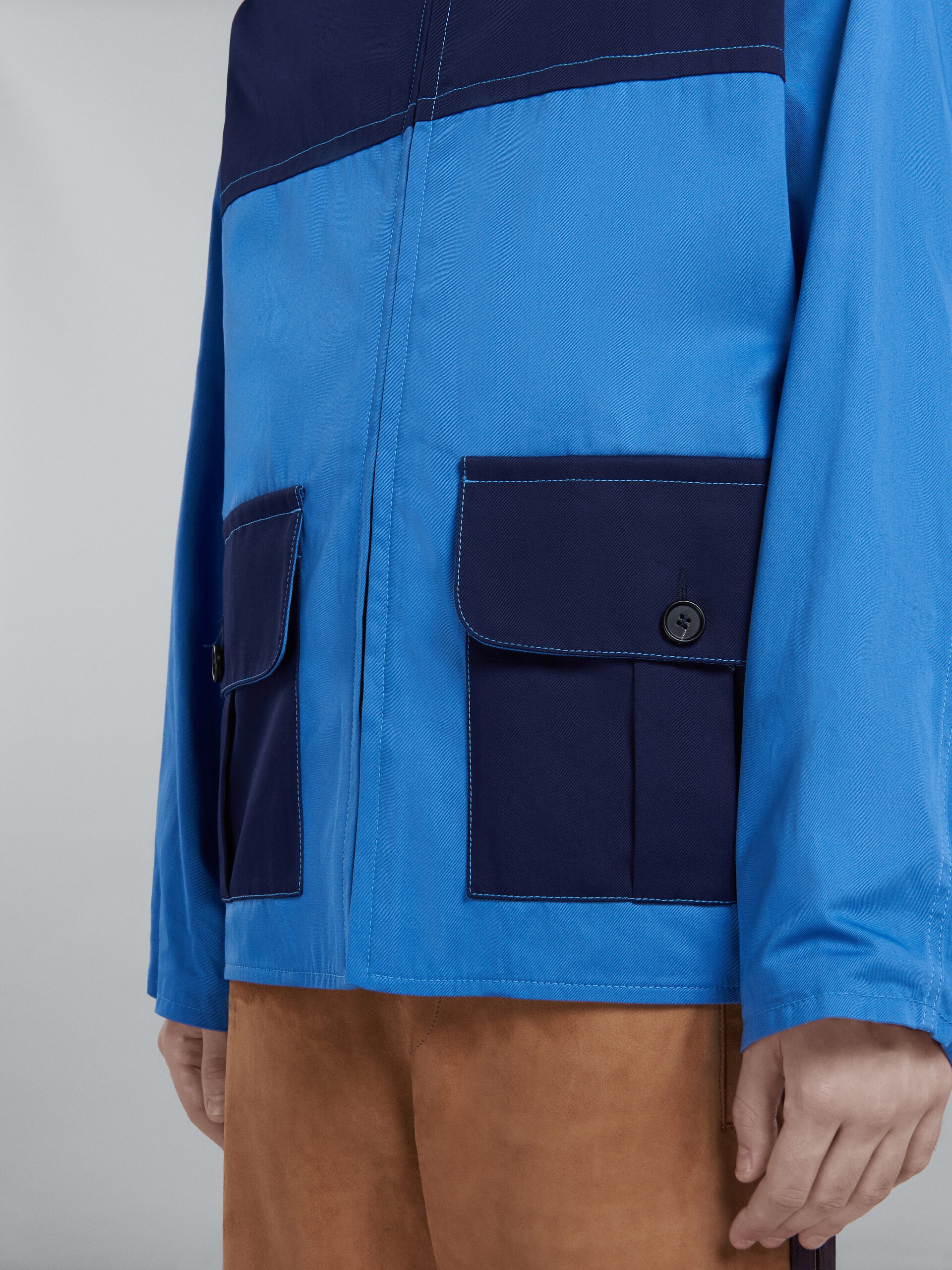GABARDINE JACKET WITH CONTRASTING COLLAR - 5