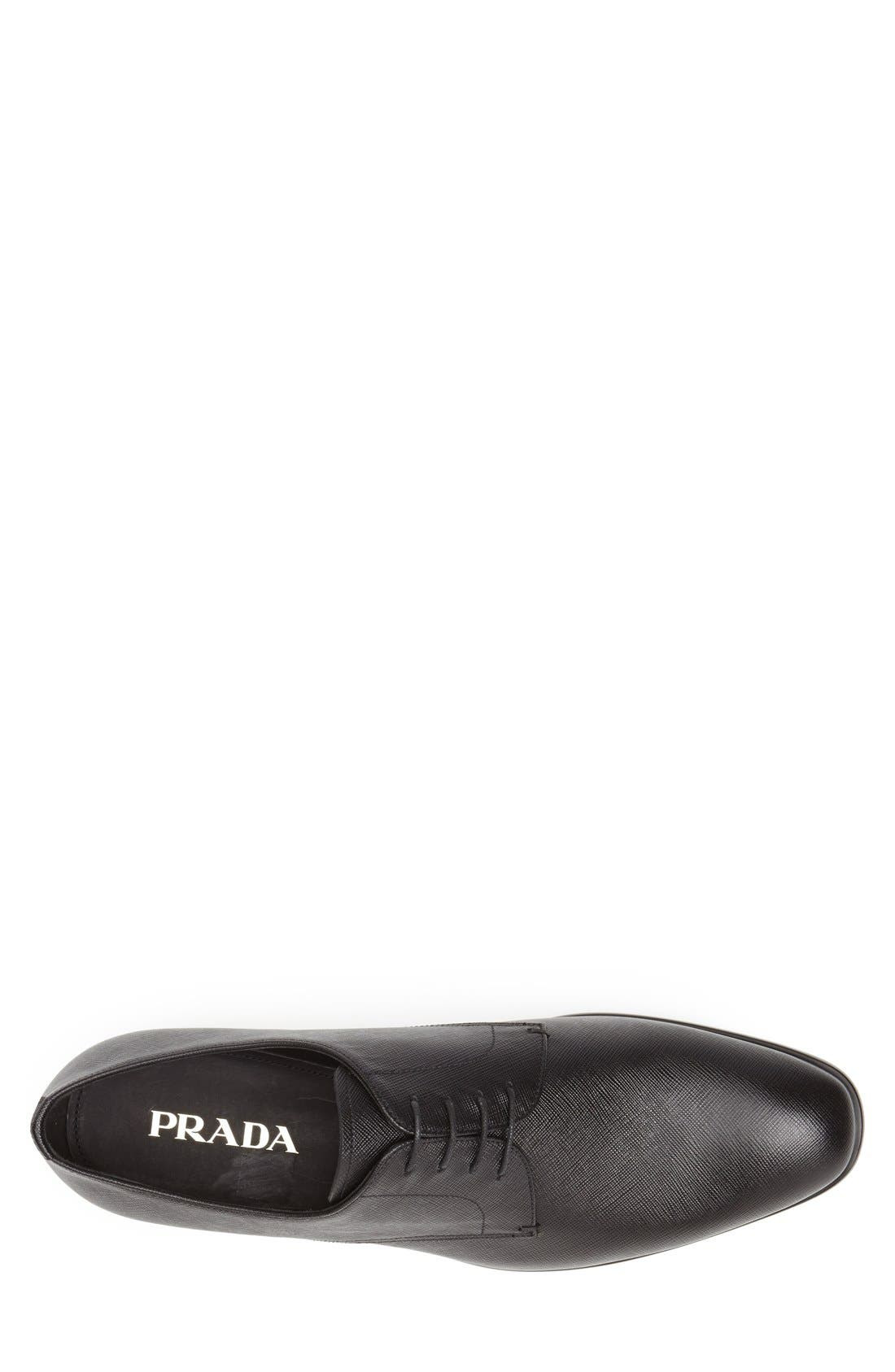Prada Plain Toe Derby in Black at Nordstrom - 3