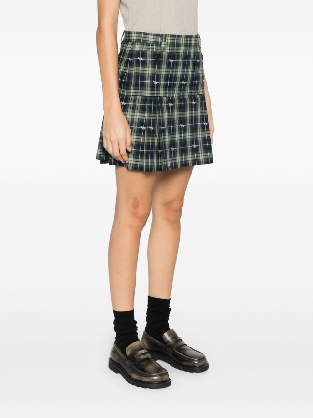 pocket-embellished pleated mini skirt - 3