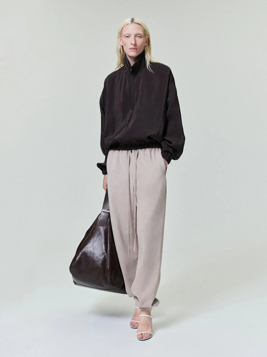 Womens Crinkle Viscose Track Jacket - 1