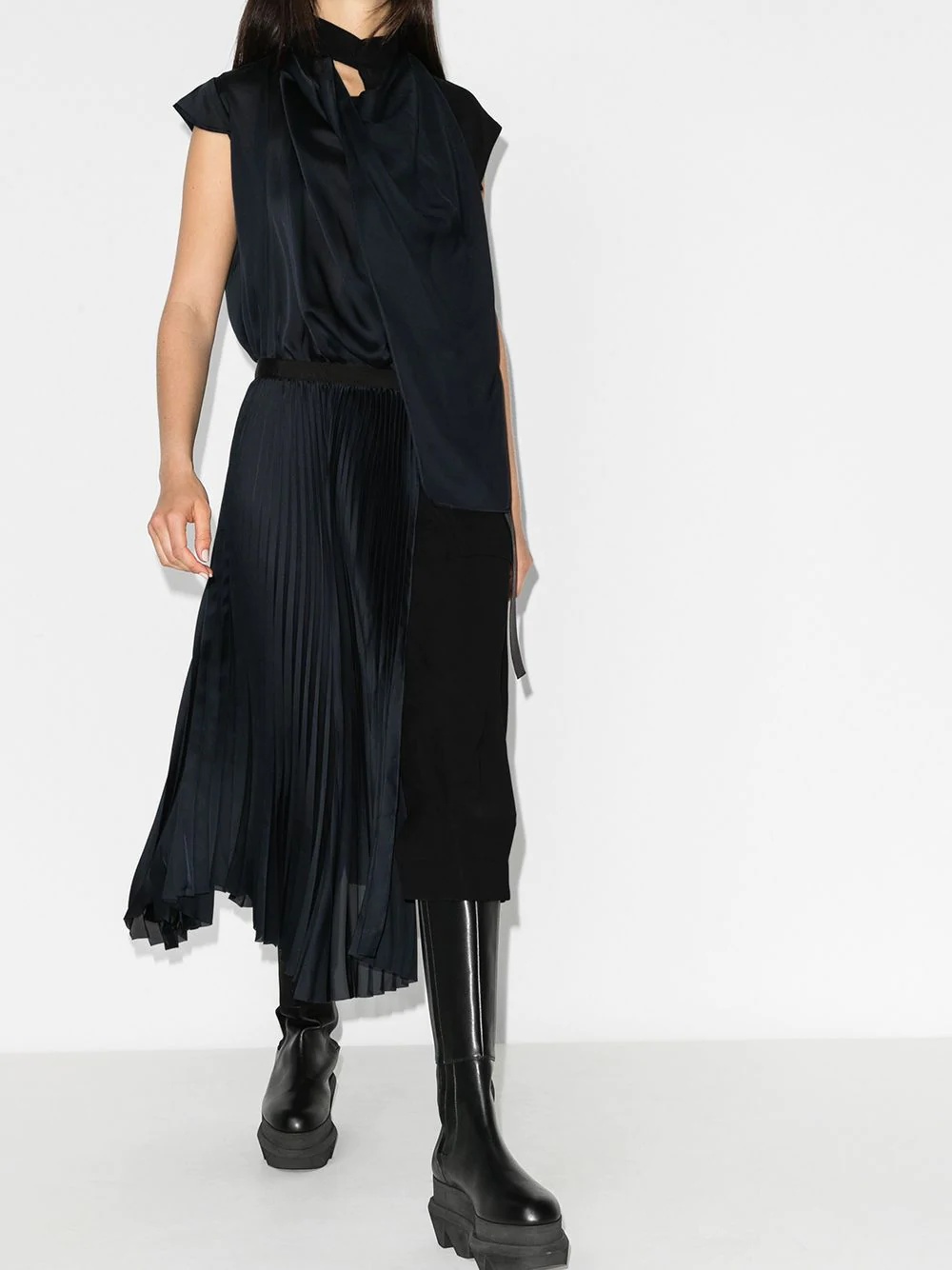 asymmetric pleated dress - 2