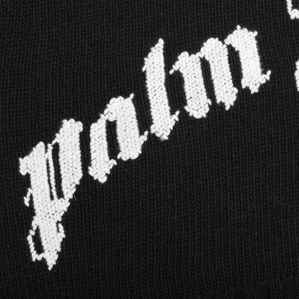 PALM ANGELS LOGO SWEATER - BLACK/WHITE - 4