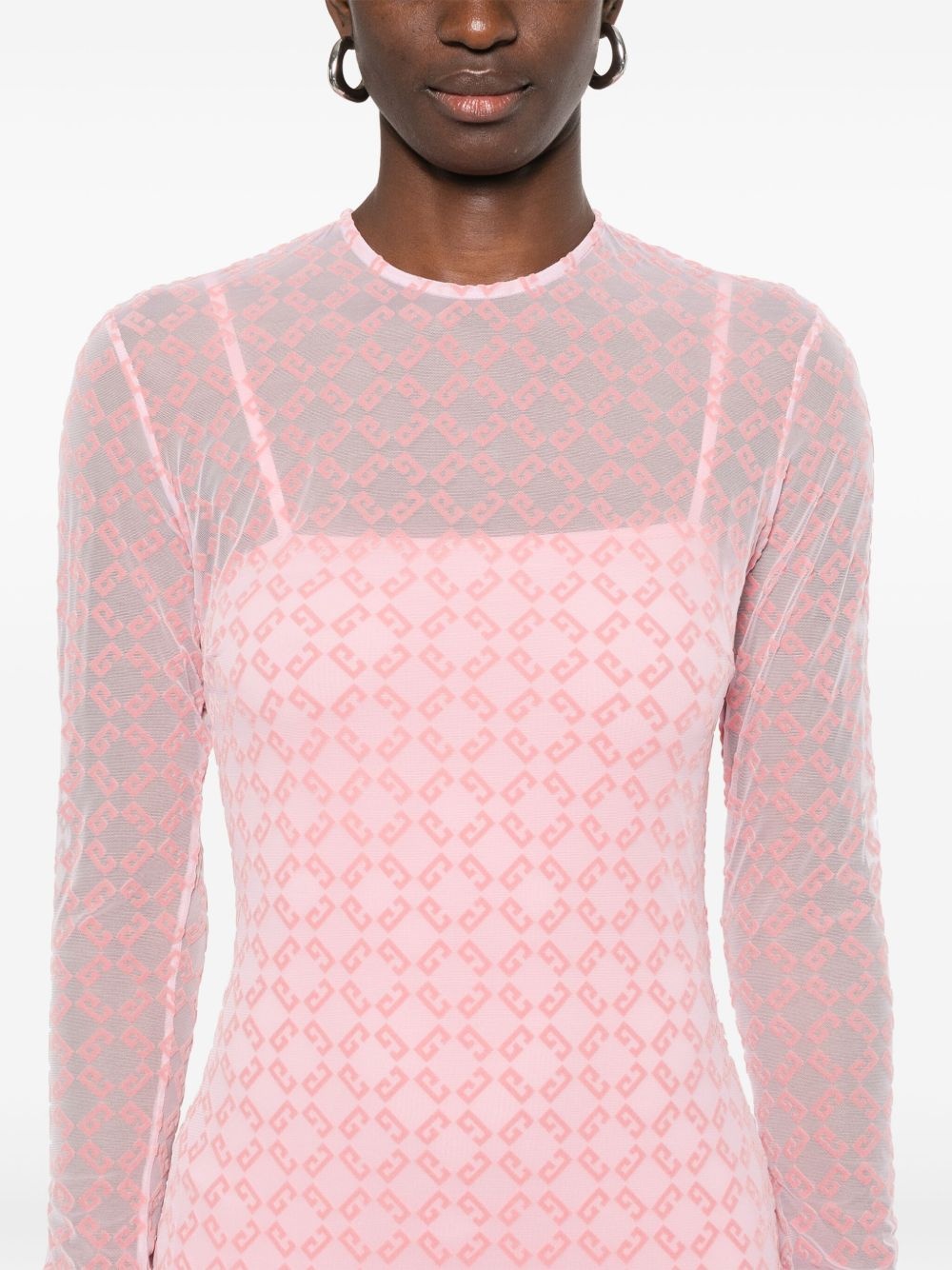 flocked-logo midi dress - 5