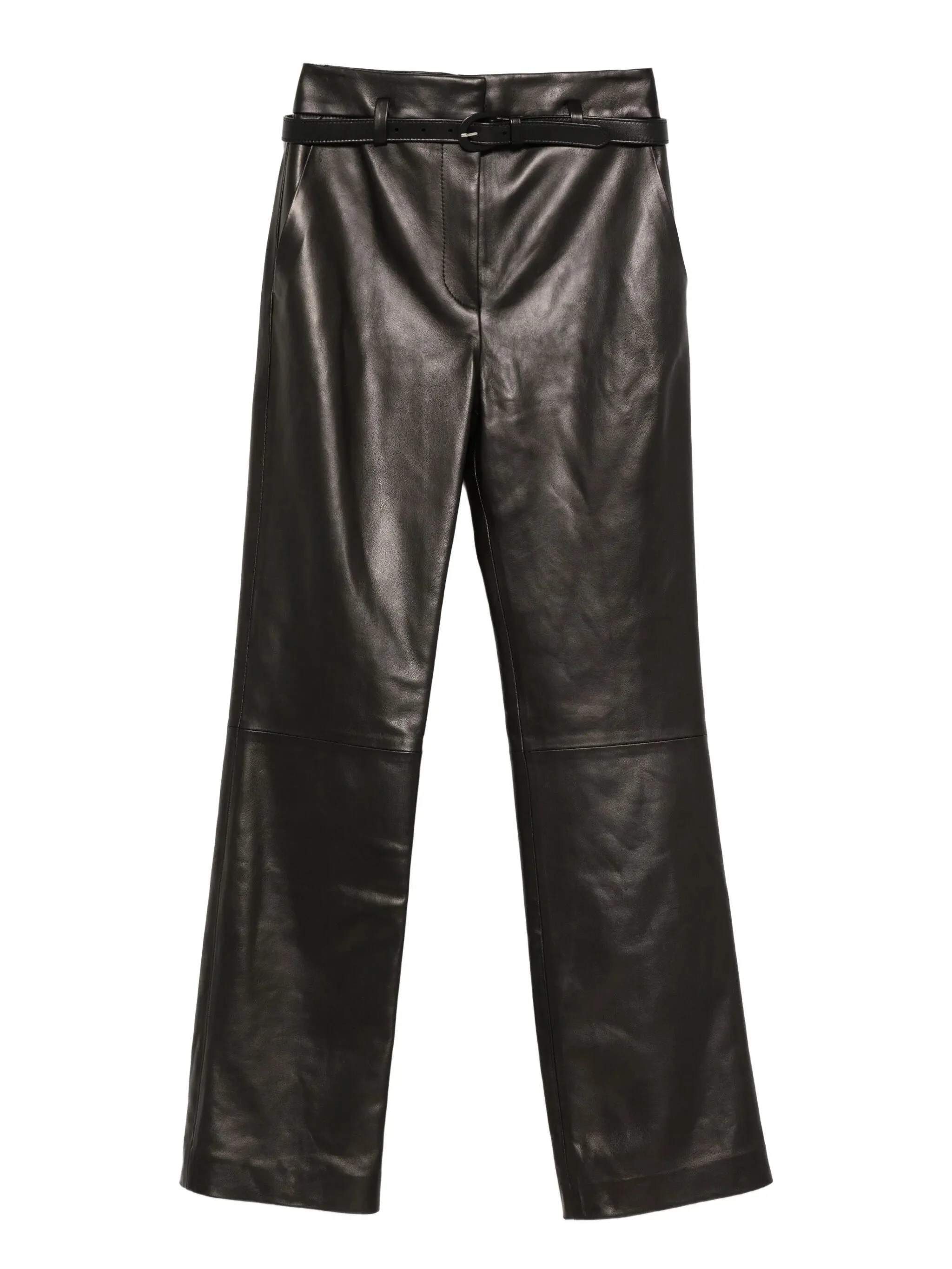 Kaia belted leather trousers - 1