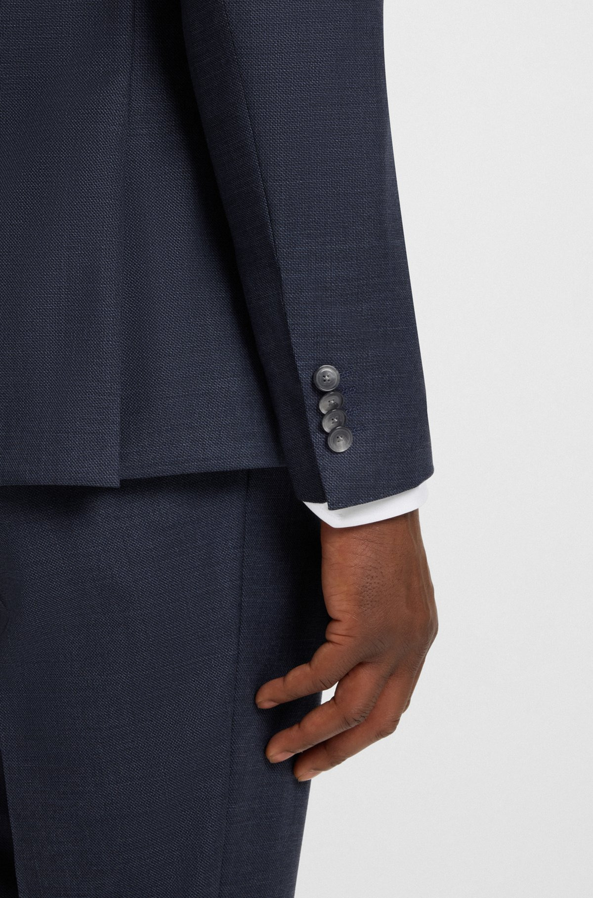 THREE-PIECE SLIM-FIT SUIT IN PATTERNED STRETCH WOOL - 5