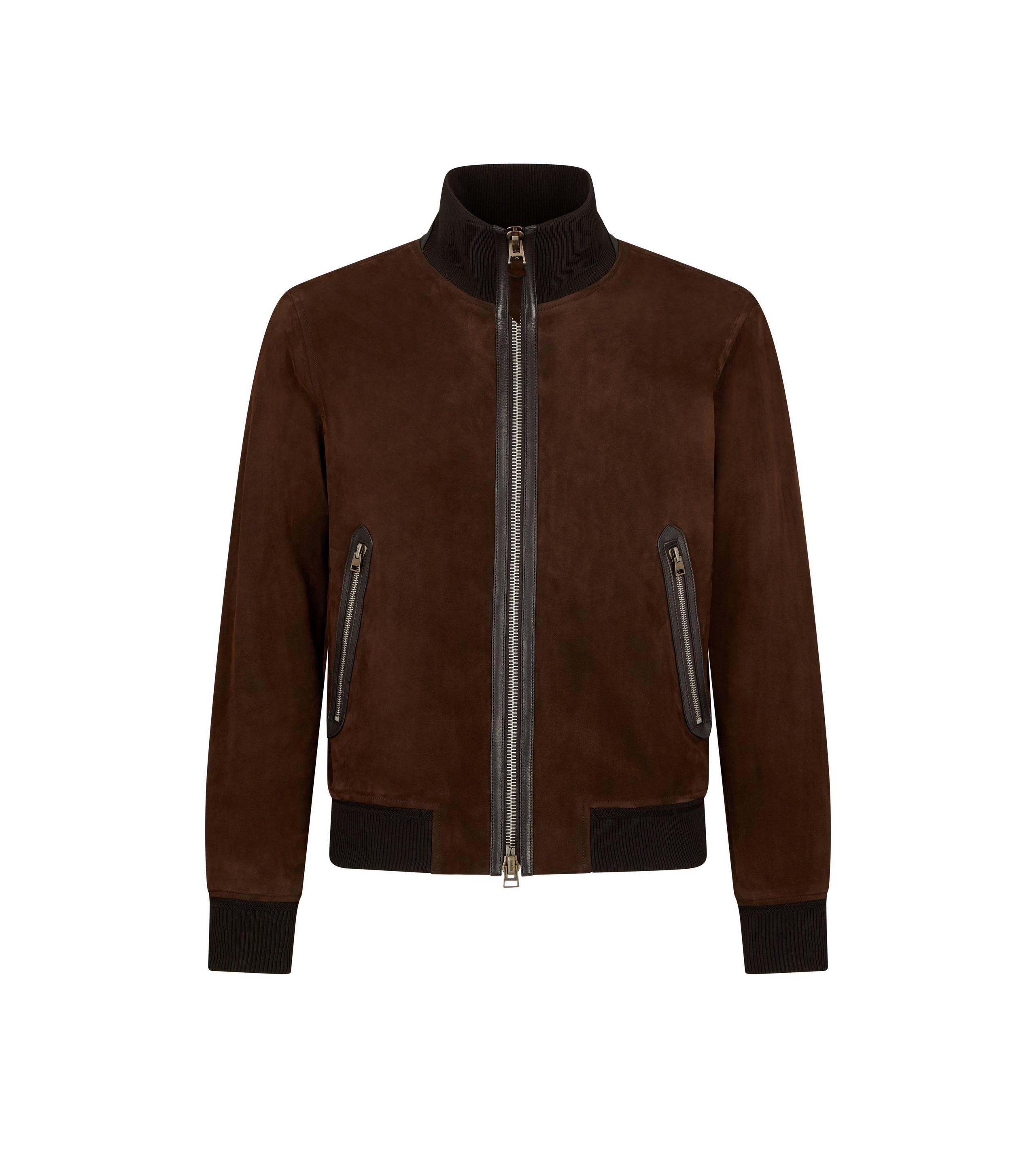 LIGHT SUEDE TRACK BOMBER - 1