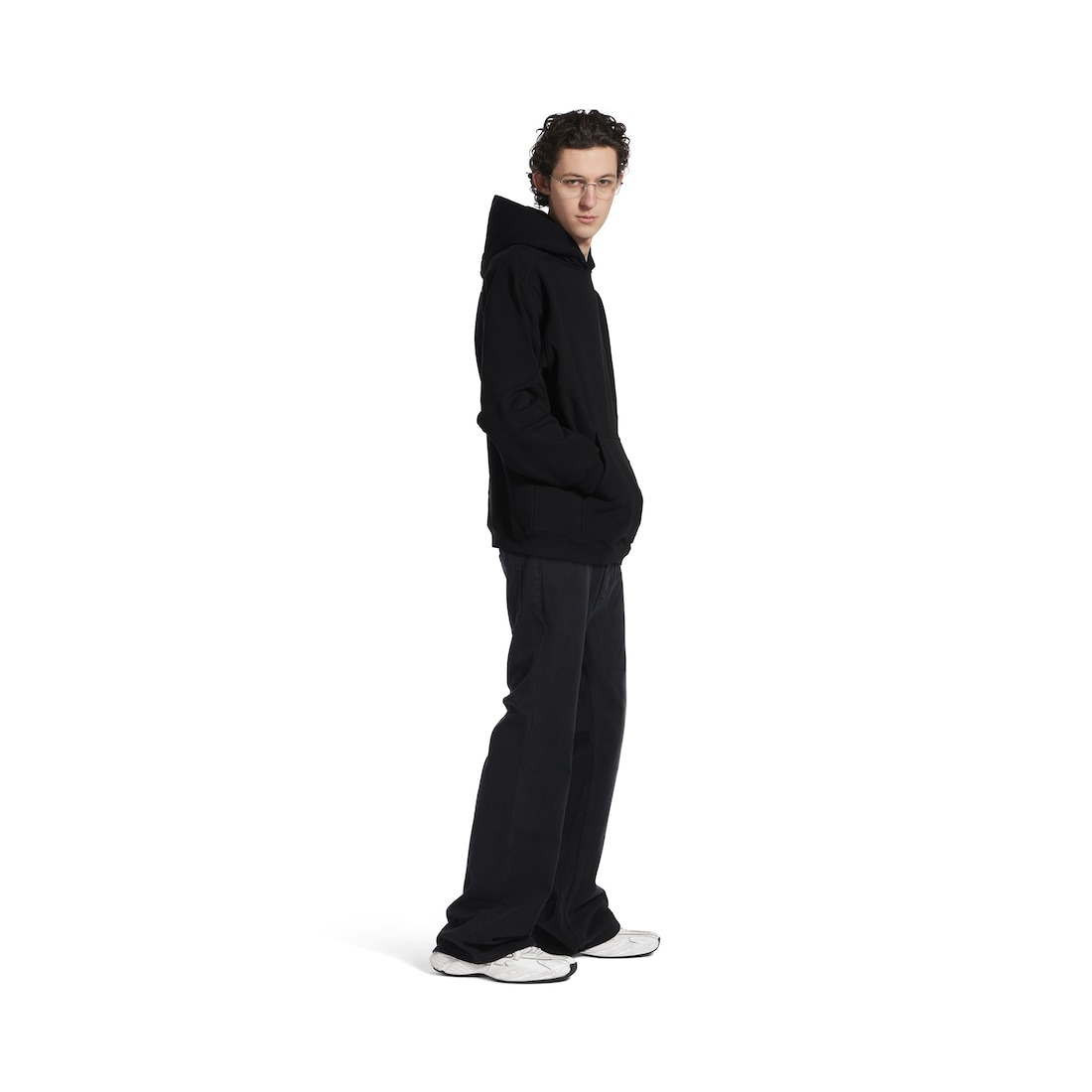 Balenciaga Back Hoodie Regular Fit in Black - 3