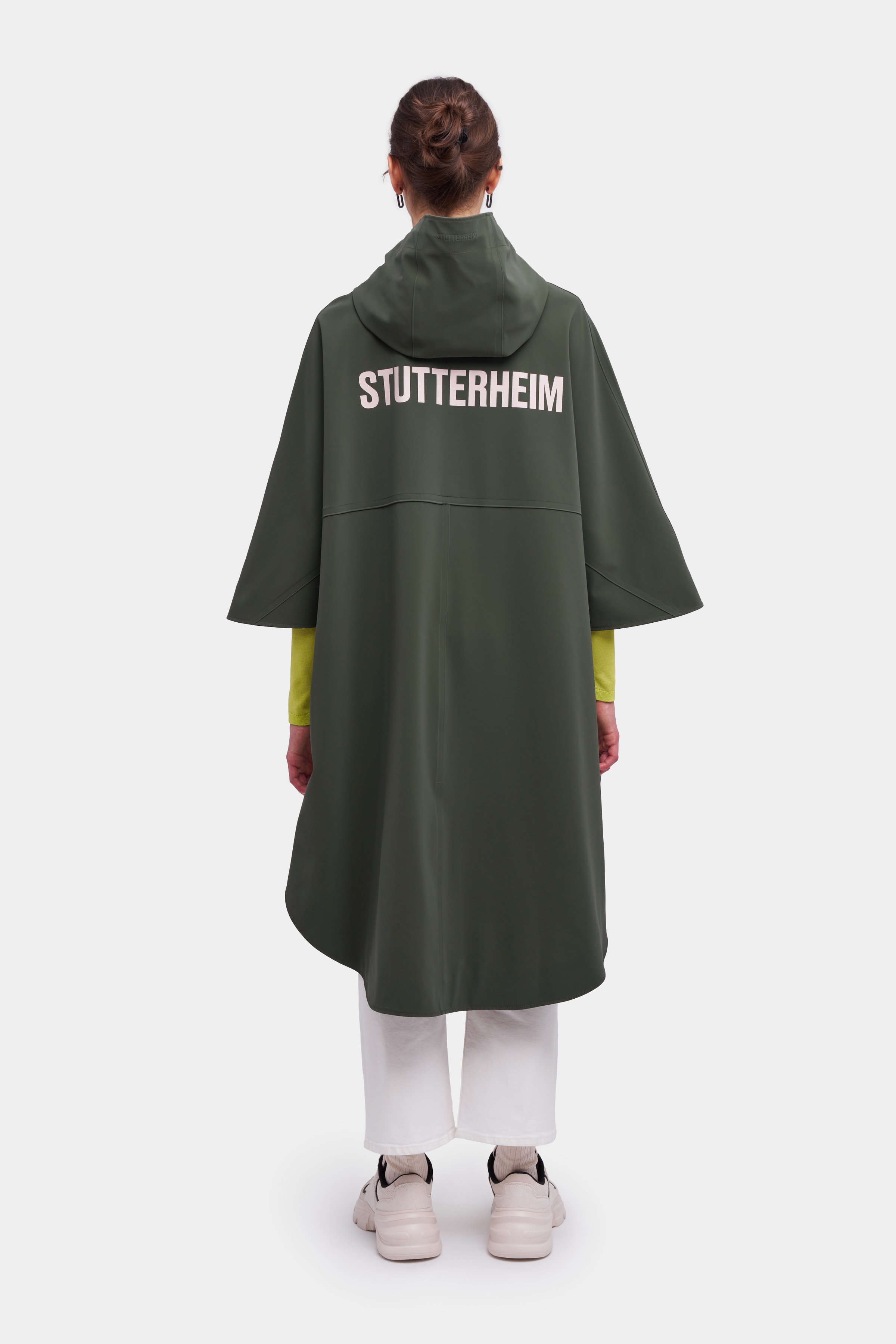 Concert Print Matte Poncho Dark Green - 4