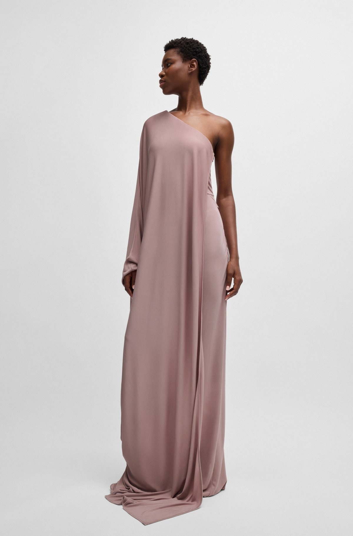 NAOMI X BOSS FLOOR-LENGTH DRESS WITH ONE-SHOULDER STYLING - 2