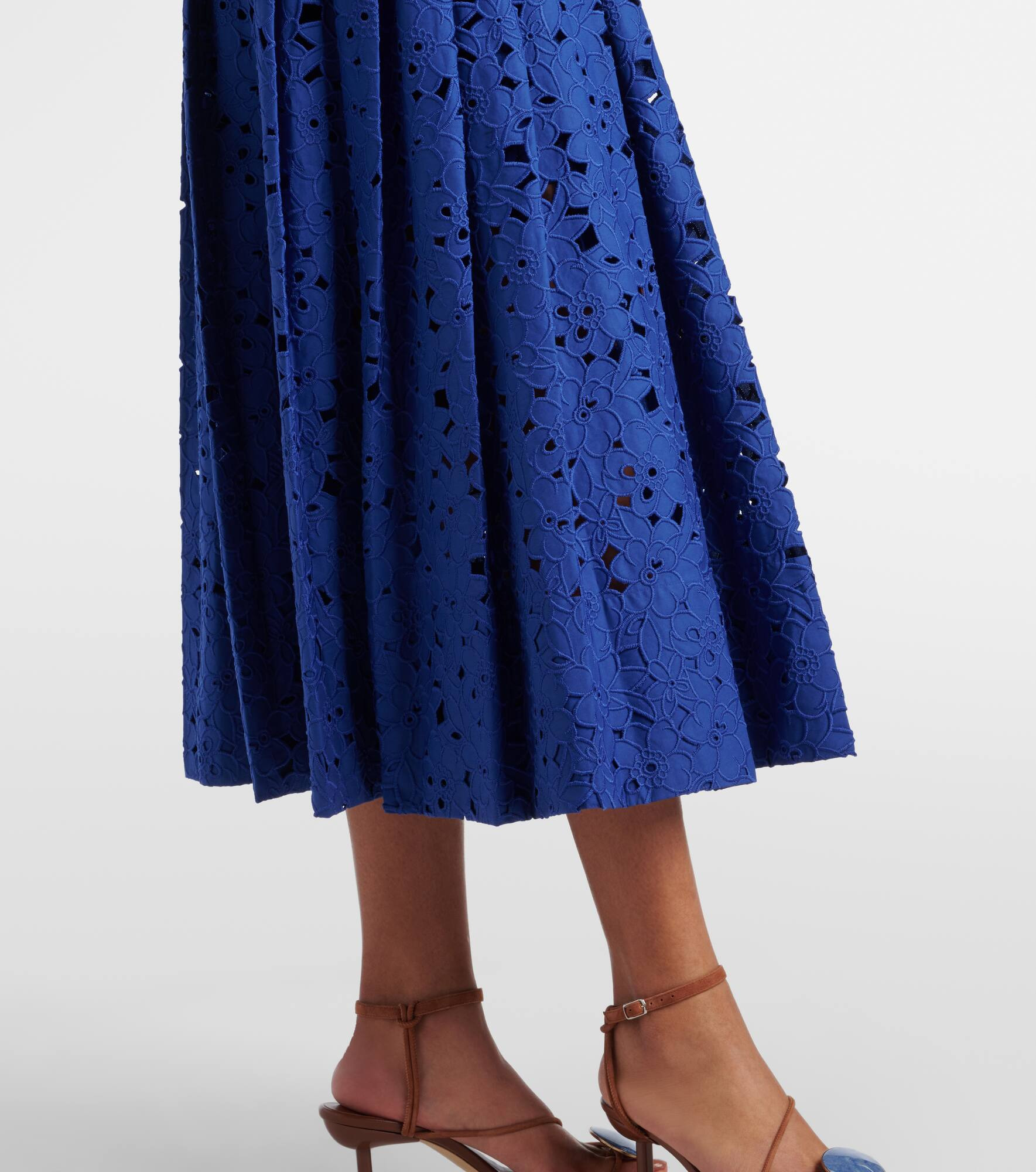 Floral cotton lace shirt dress - 5