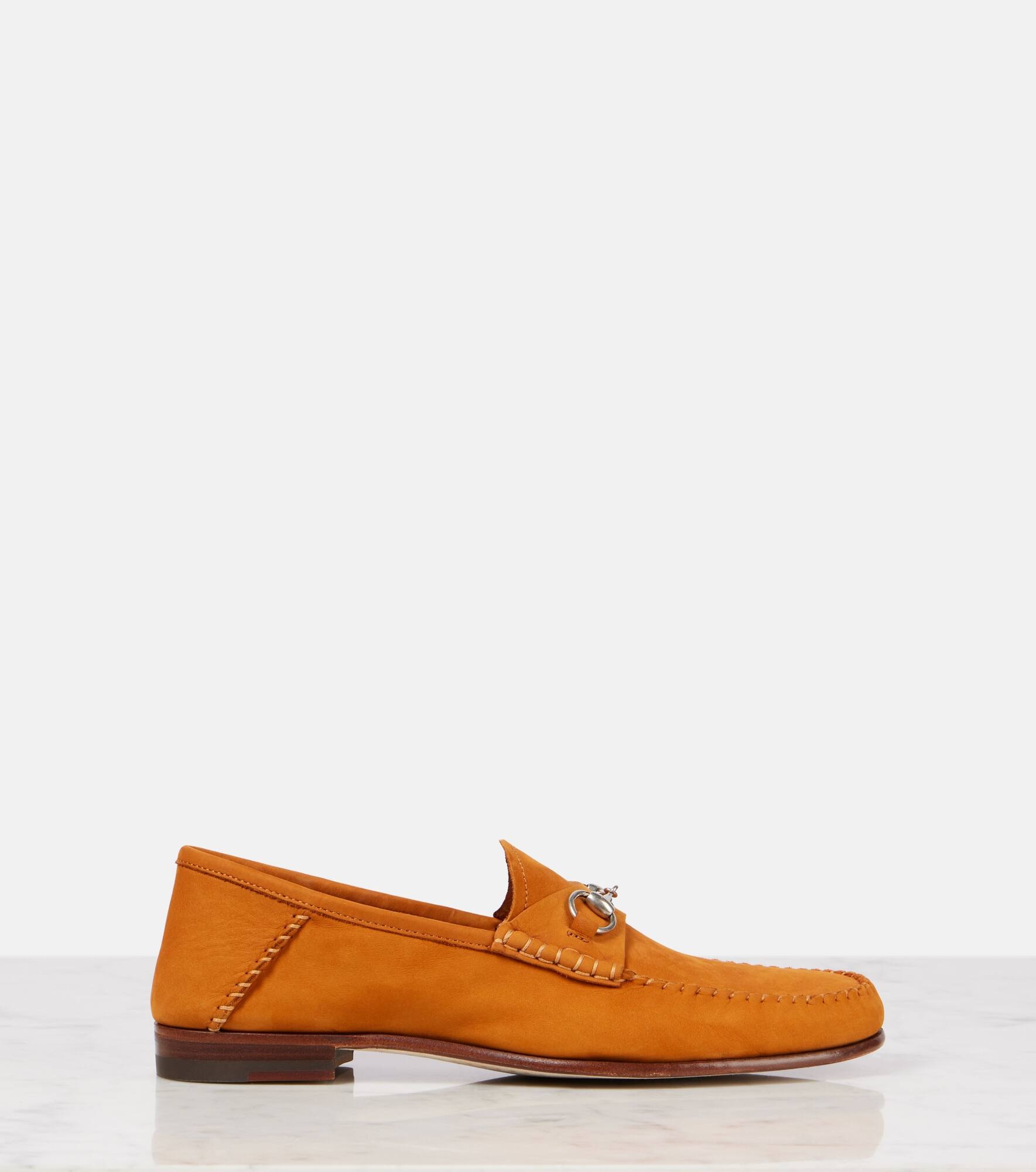 Gigi Horsebit suede penny loafers - 4
