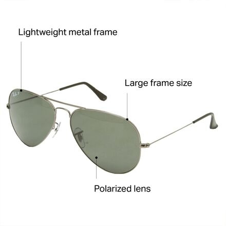 Aviator Large Metal Polarized Sunglasses - 3