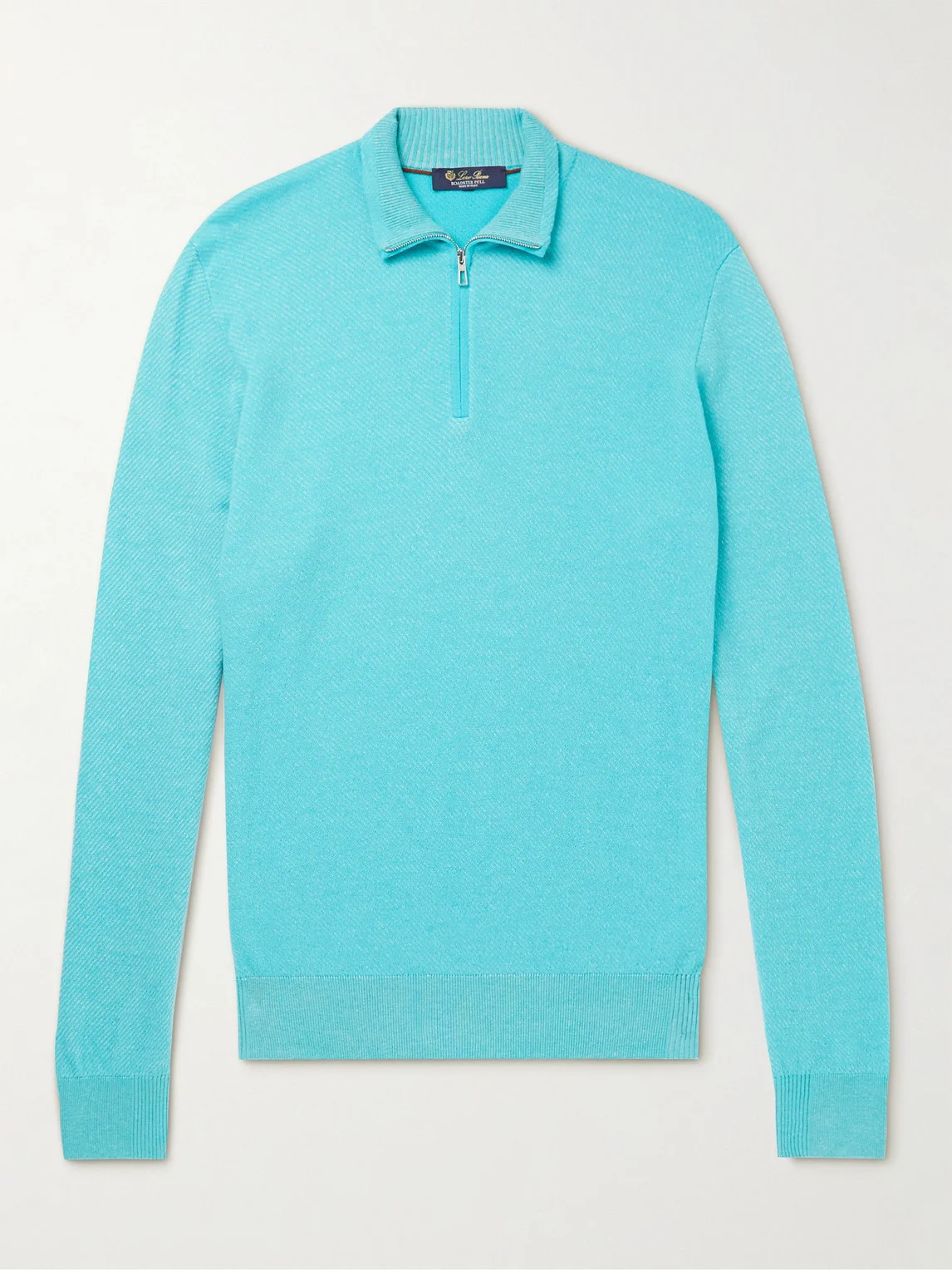 Roadster Striped Cashmere Half-Zip Sweater - 1