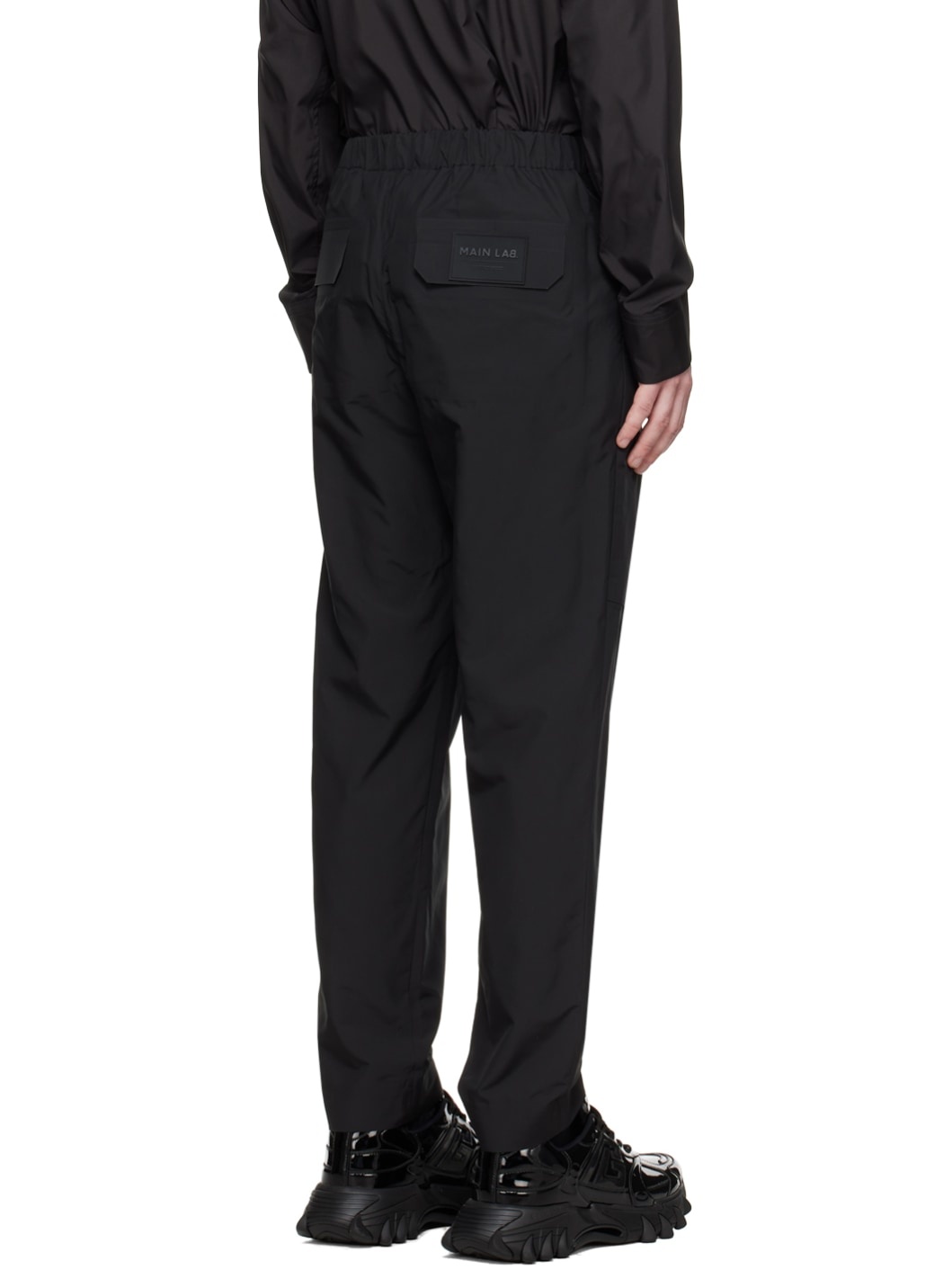 Black Patch Cargo Pants - 3