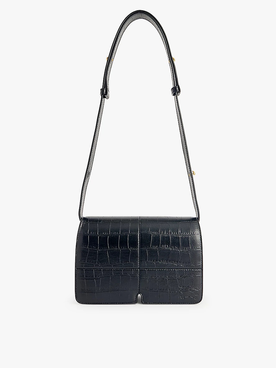 Snip croc-effect leather shoulder bag - 6