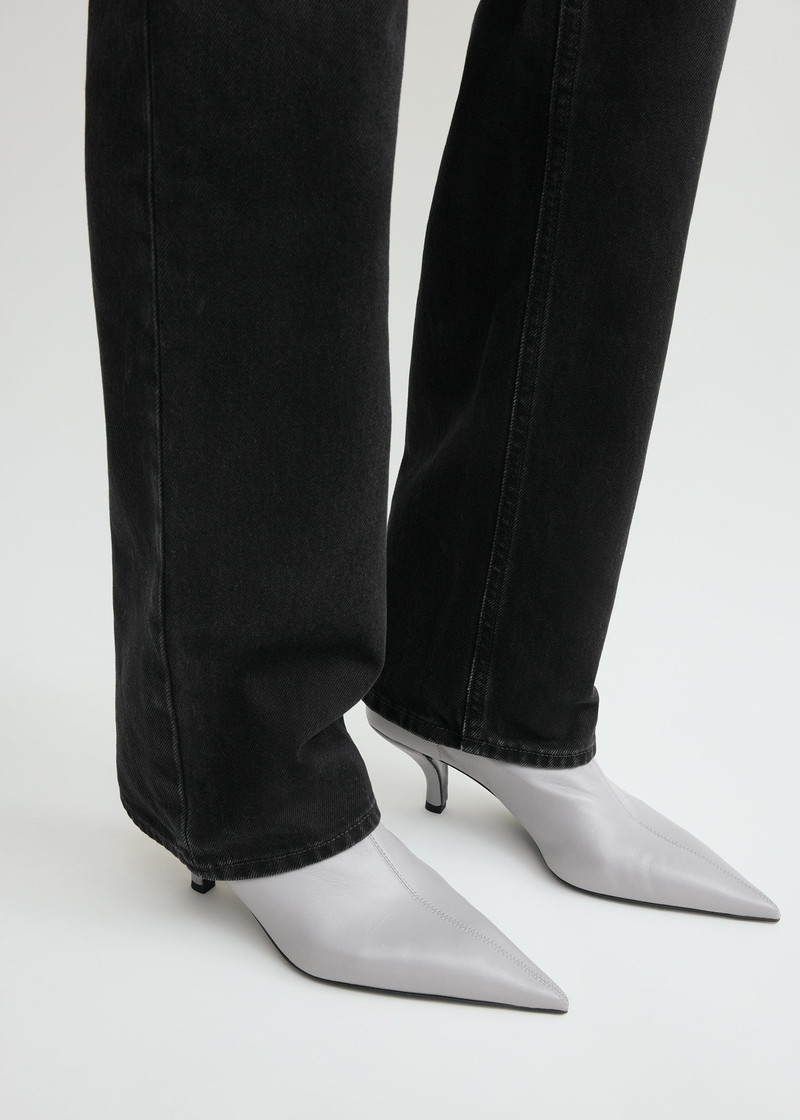 Totême Nappa heeled sock boots light grey outlook