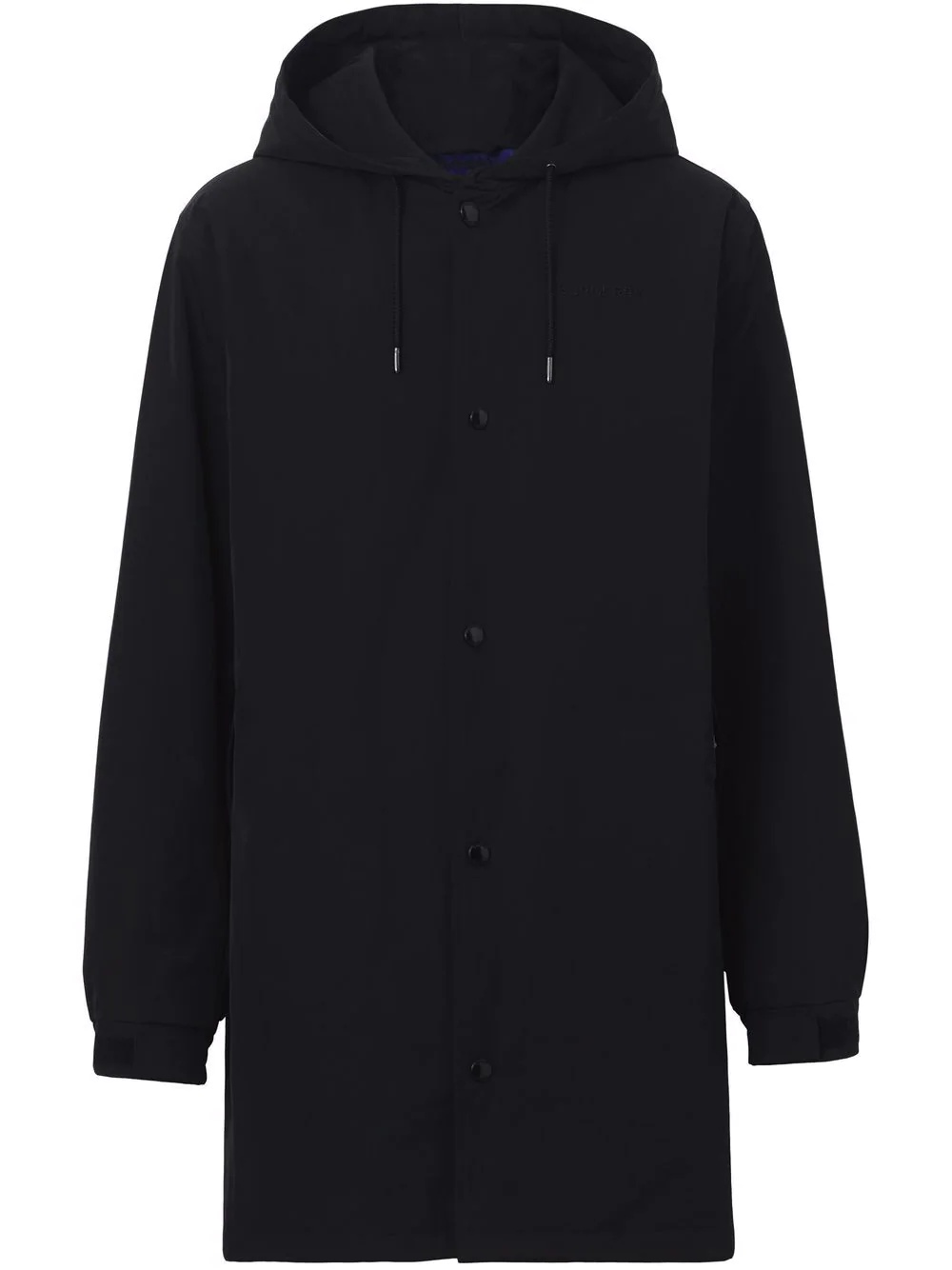 logo-embroidered hooded coat - 1