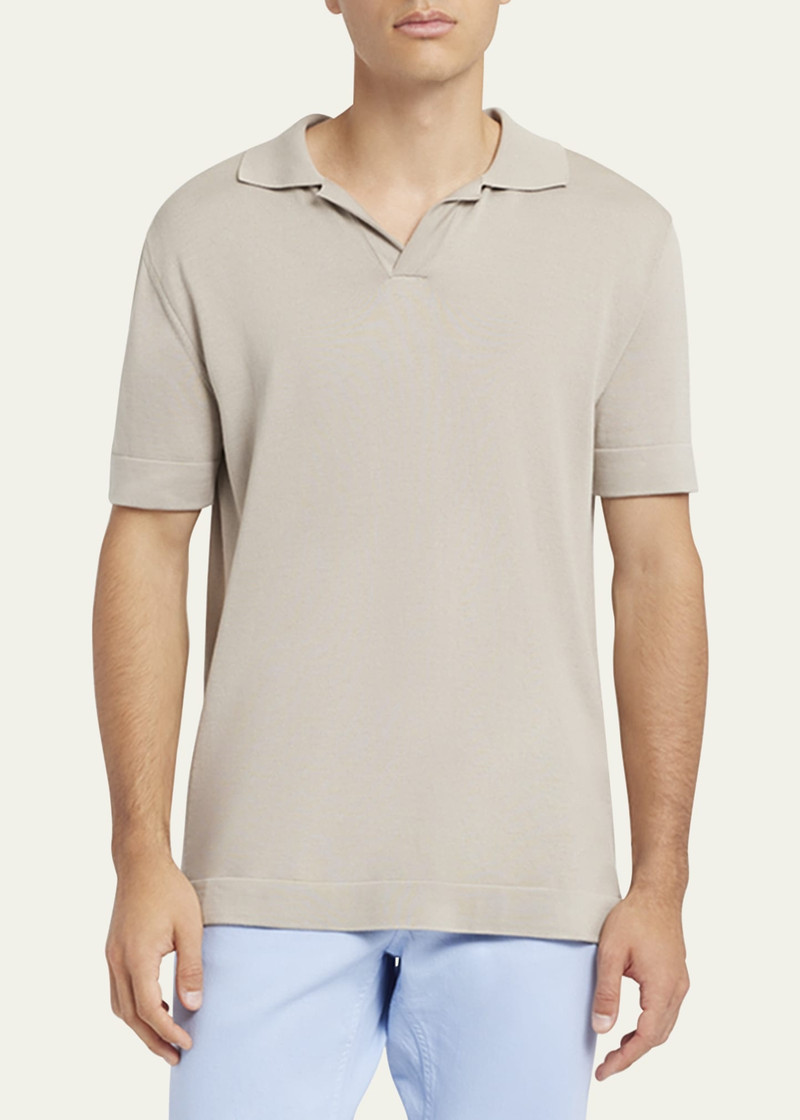 Brioni Men's Cotton and Silk Johnny Collar Polo Shirt outlook