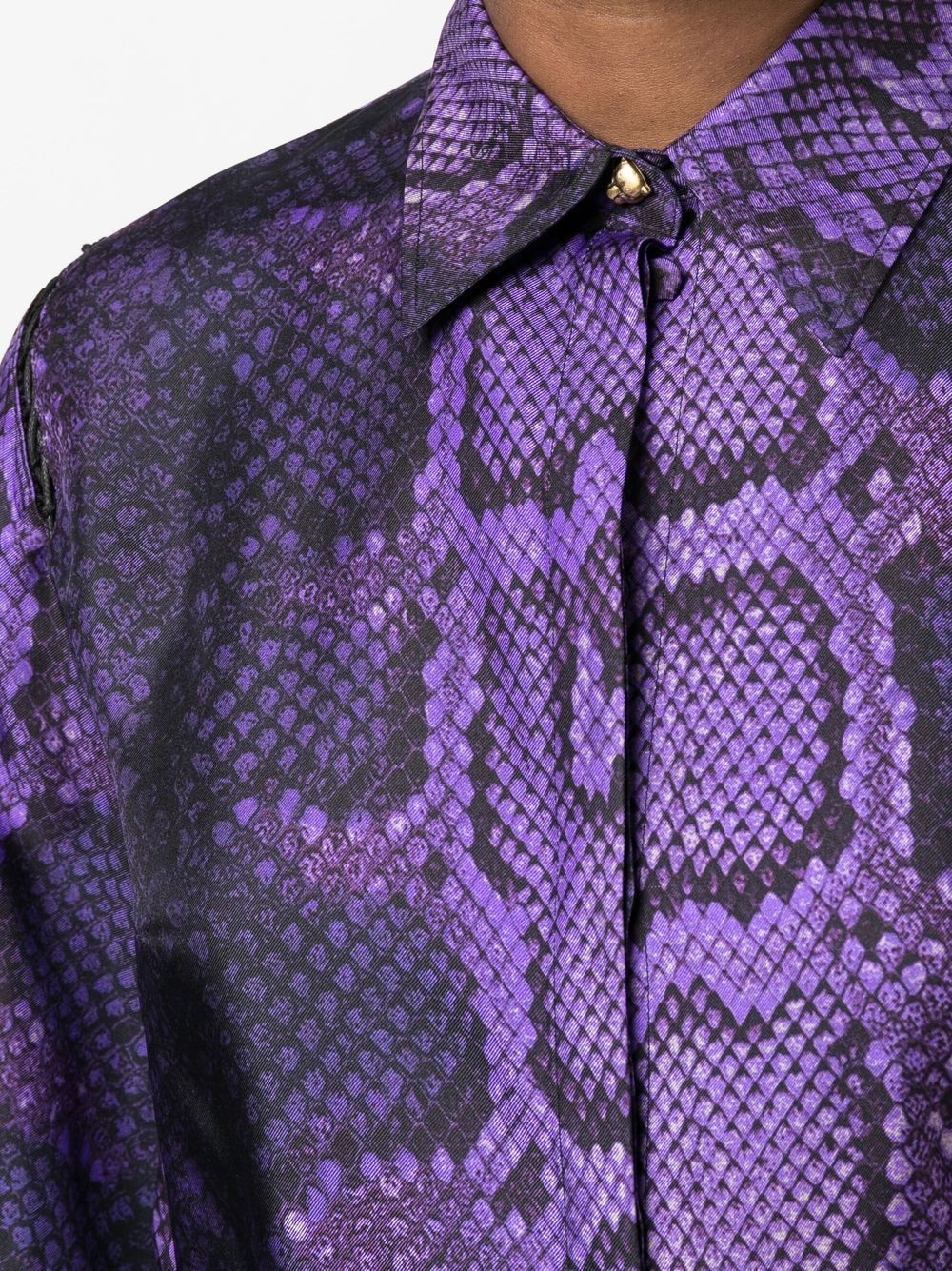 snake-print silk shirt - 5