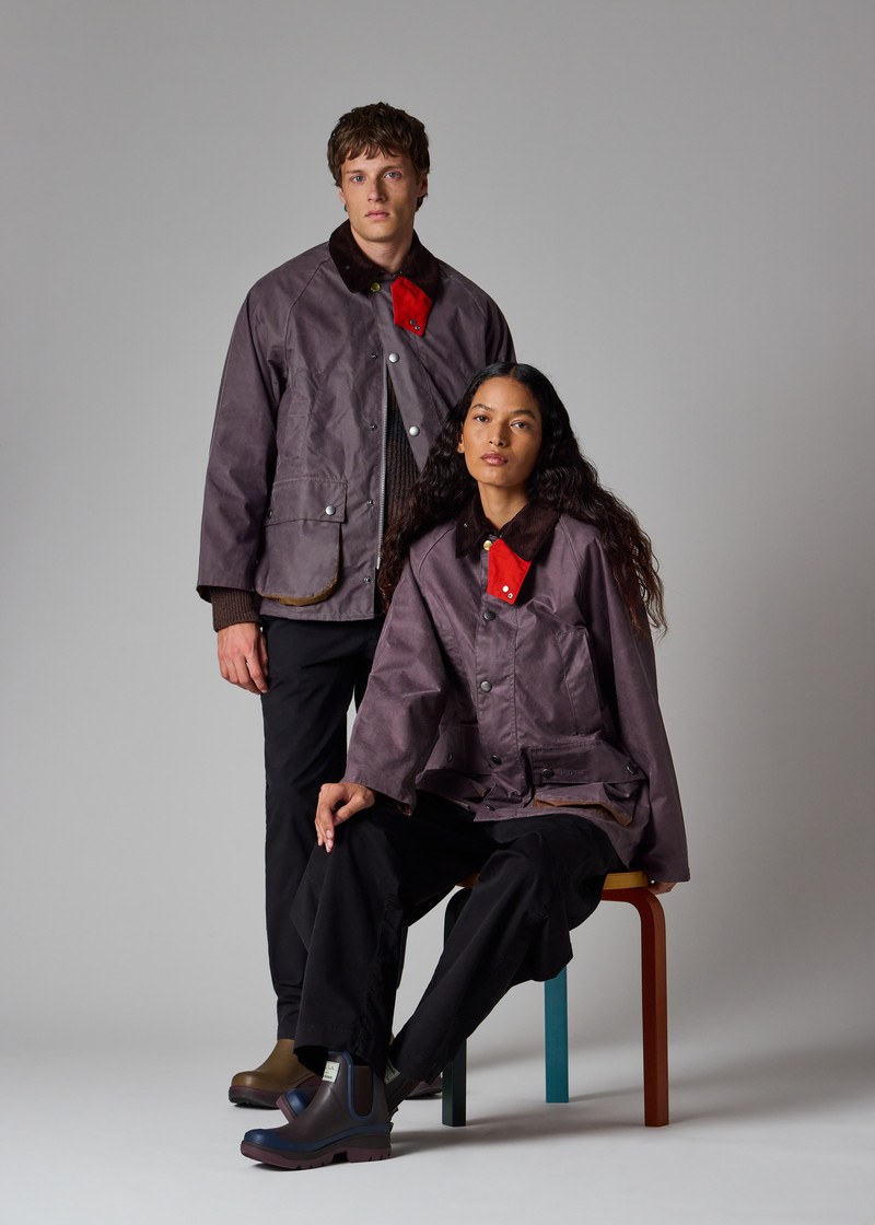 Paul Smith loves Barbour - Grey Lilac Oversized Bedale Wax Jacket 6