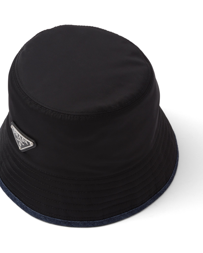 Re-Nylon and denim bucket hat 4