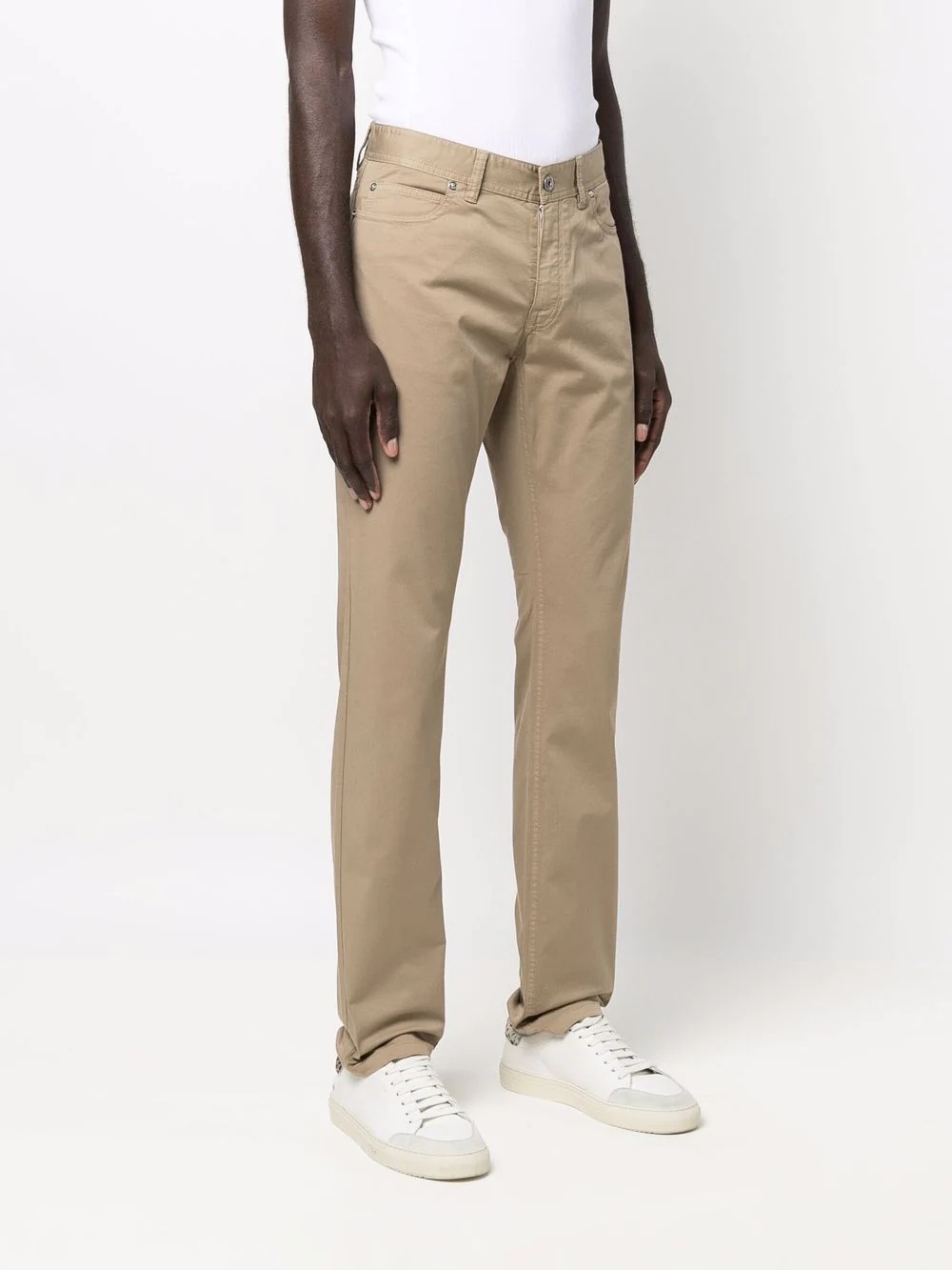 slim-cut chino trousers - 3