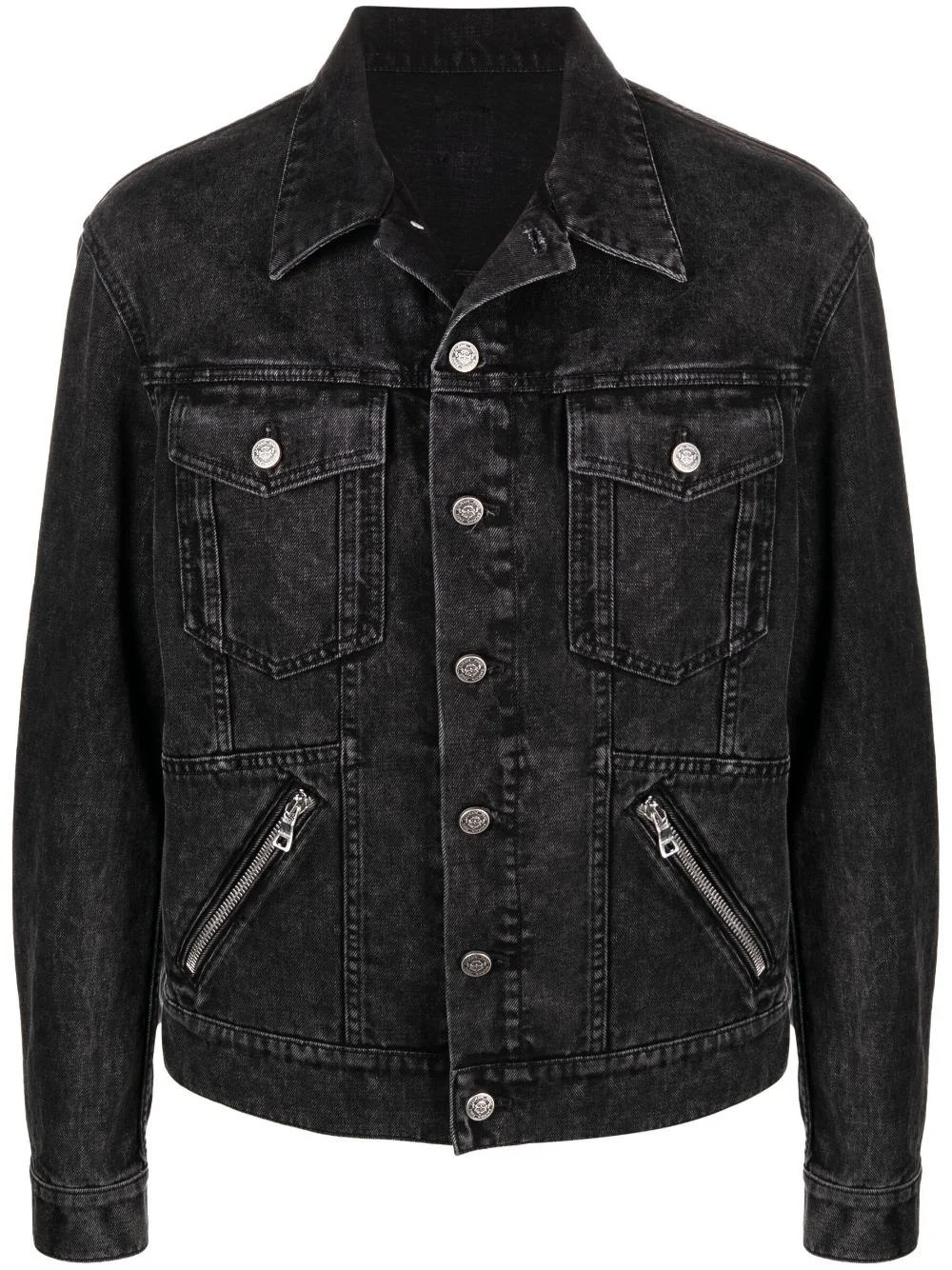 zip-detail denim jacket - 1
