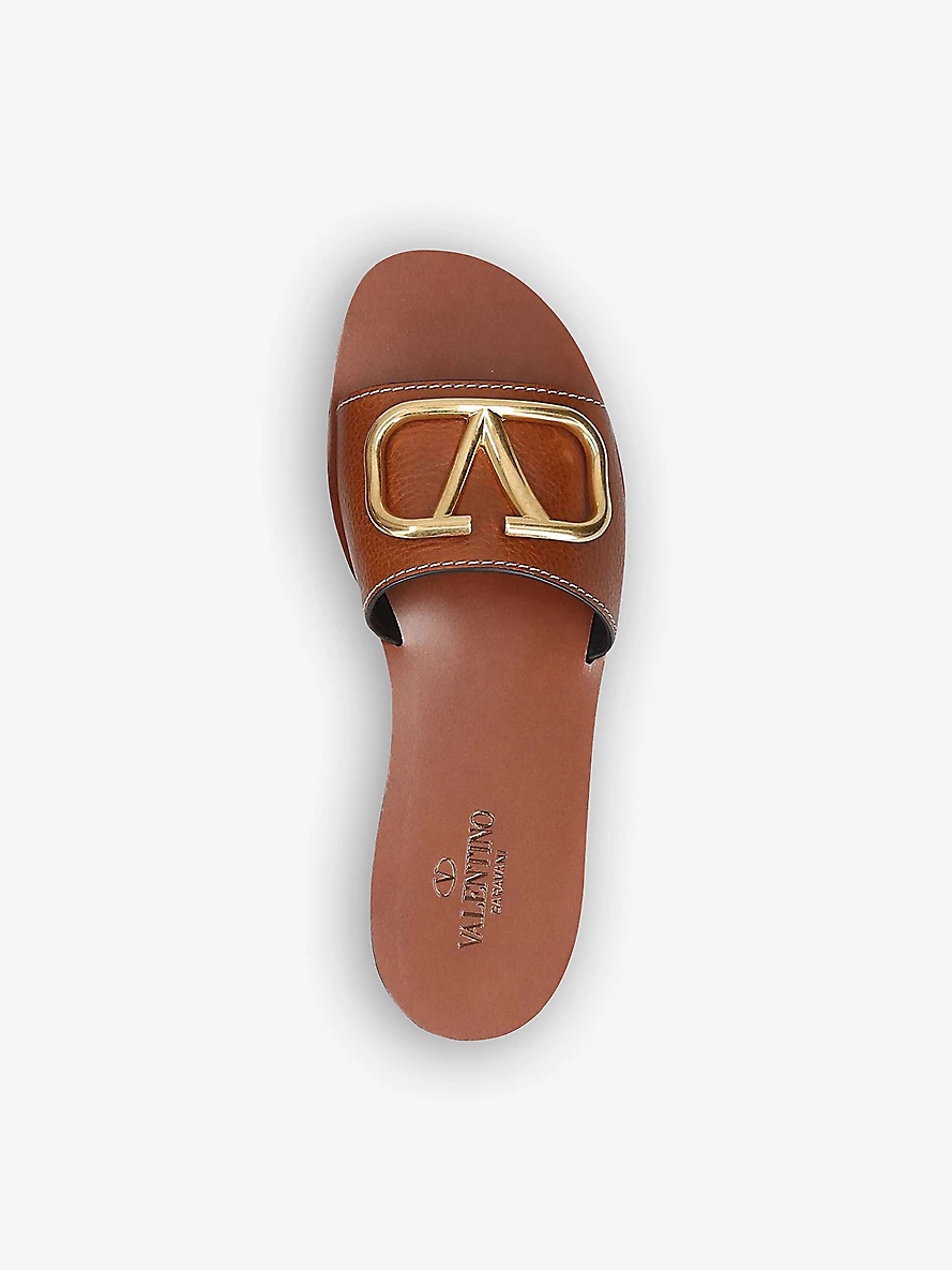 Go-logo leather slider sandals - 2