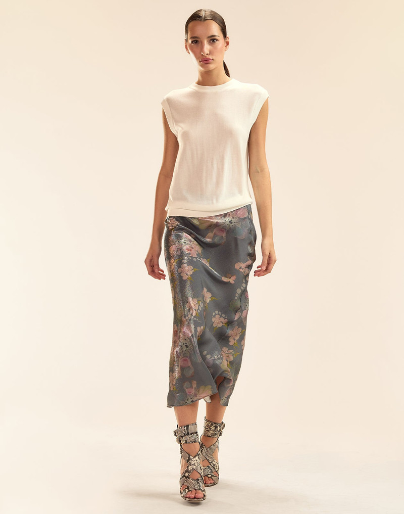 Claud Silk Lamé Skirt 1