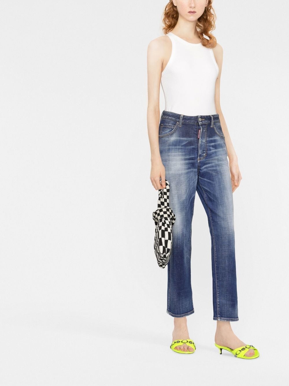 faded straight-leg jeans - 2
