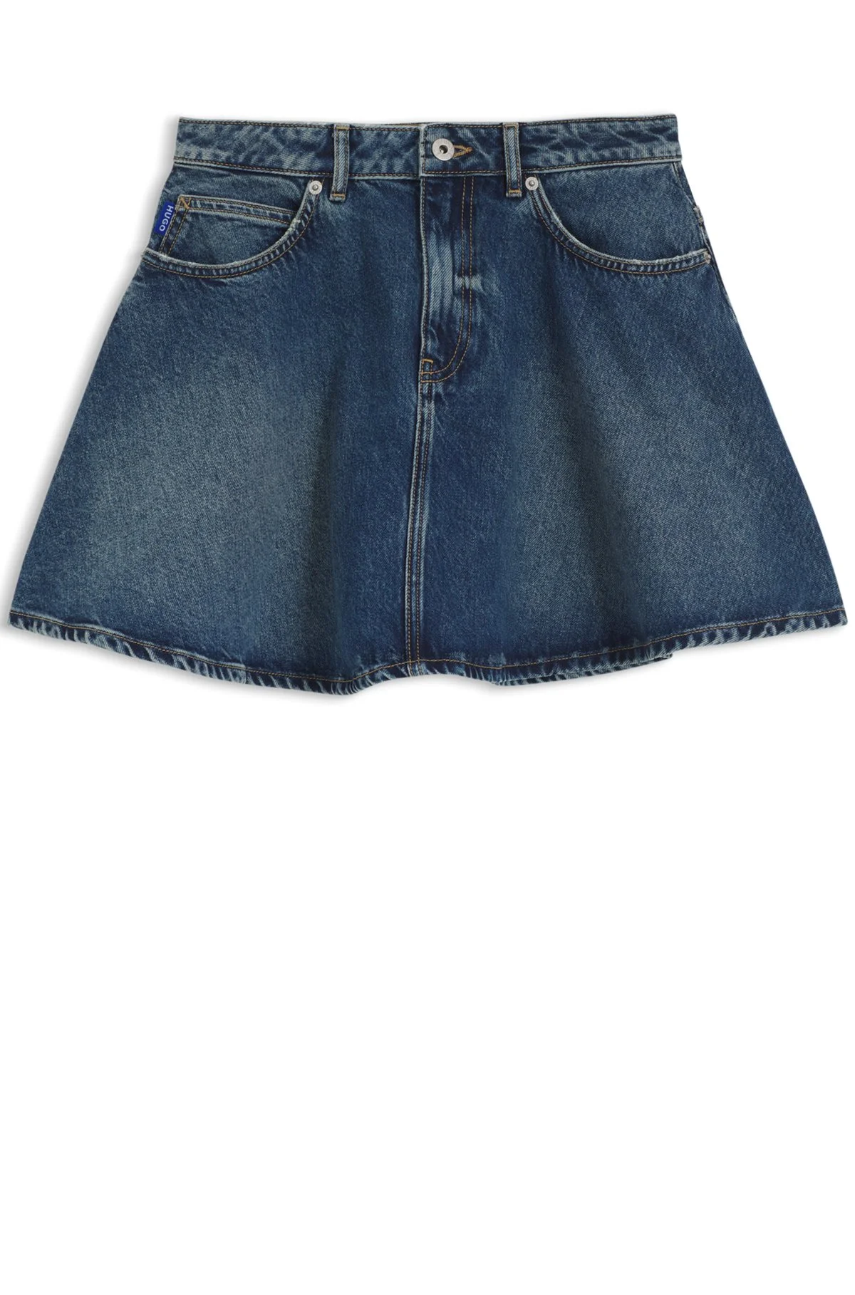 HIGH-WAISTED MINI SKIRT IN BLUE DENIM - 1