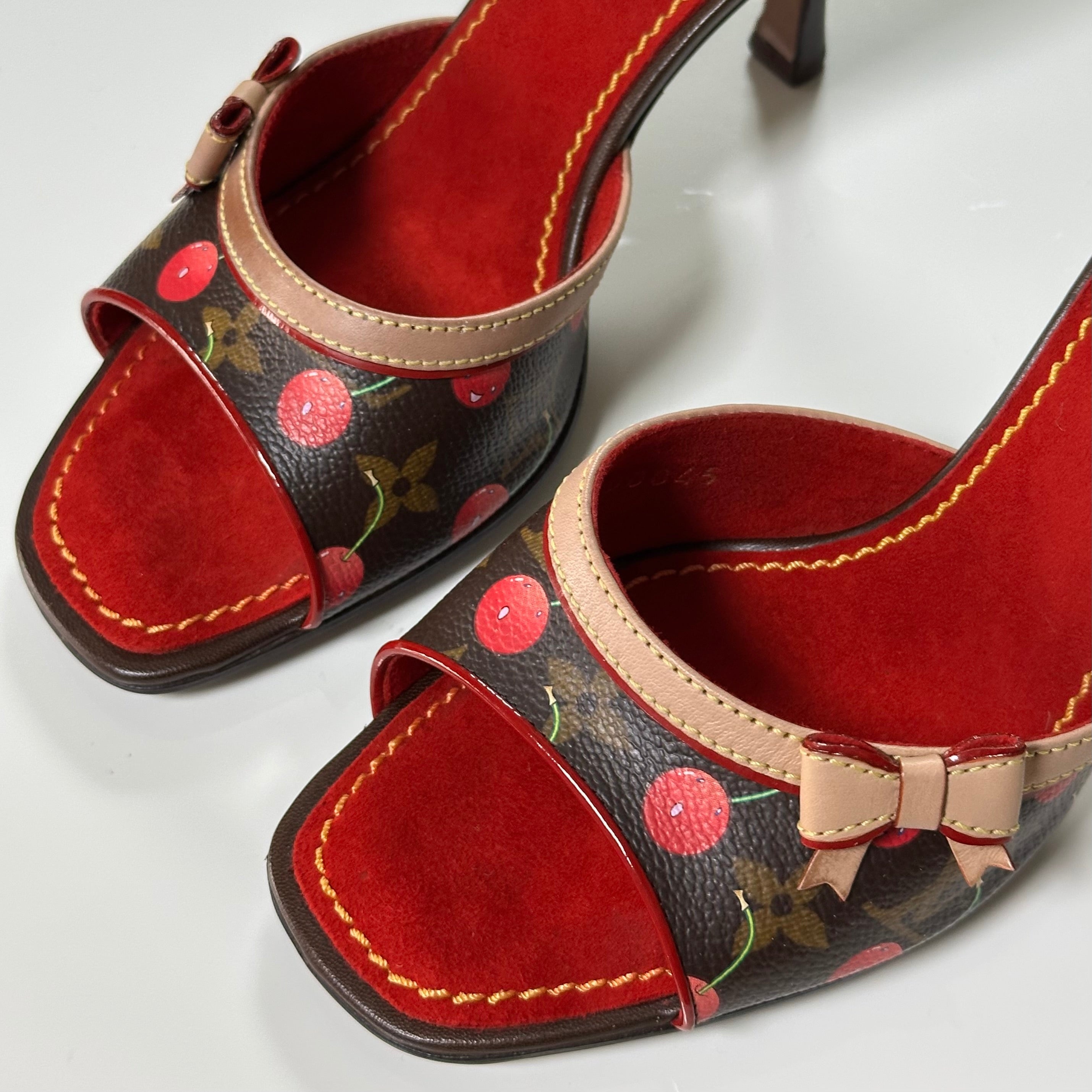 LOUIS VUITTON × TAKASHI MURAKAMI Spring Summer 2005 Cherry Monogram Sandals - 5
