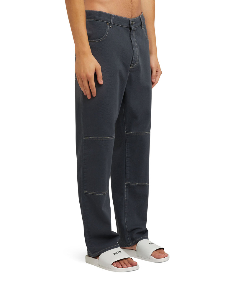 Bull cotton straight-leg jeans with logo and quote "never look back, it's all ahead" 4