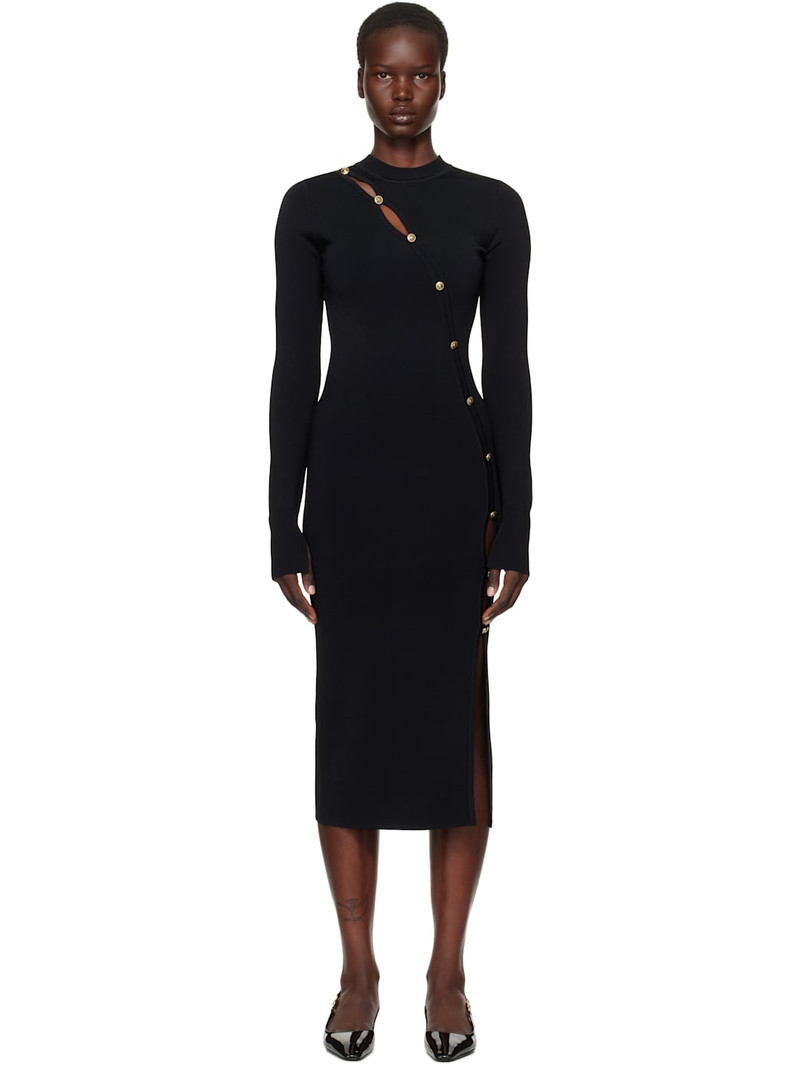 Black Jersey Midi Dress - 1