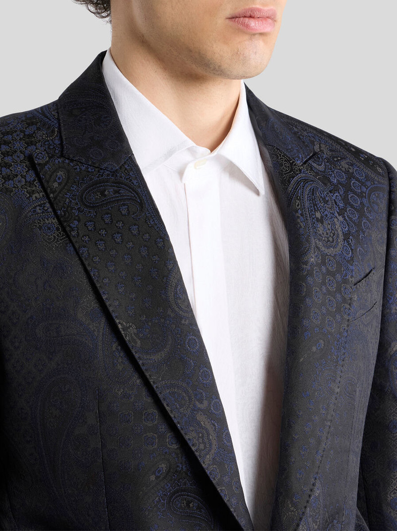 SINGLE-BREASTED COTTON-BLEND JACQUARD JACKET WITH PAISLEY MOTIF 2