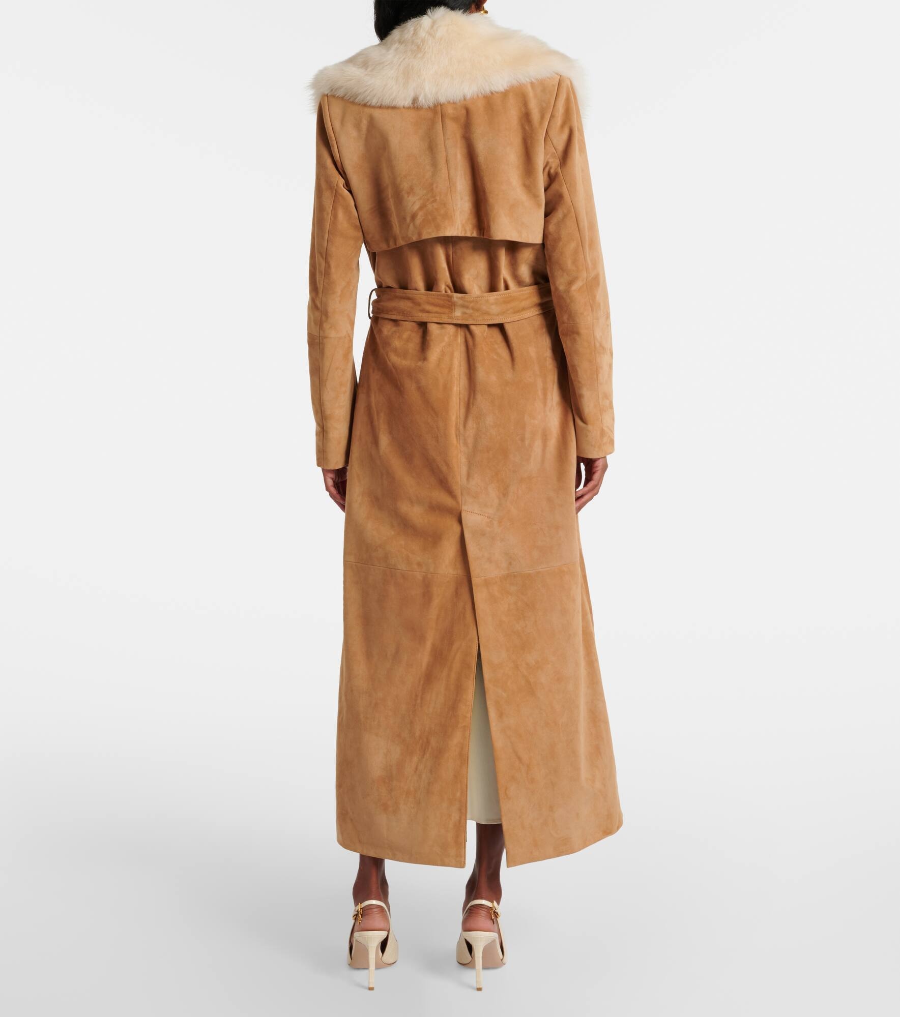 Dakota shearling-trimmed suede coat - 3