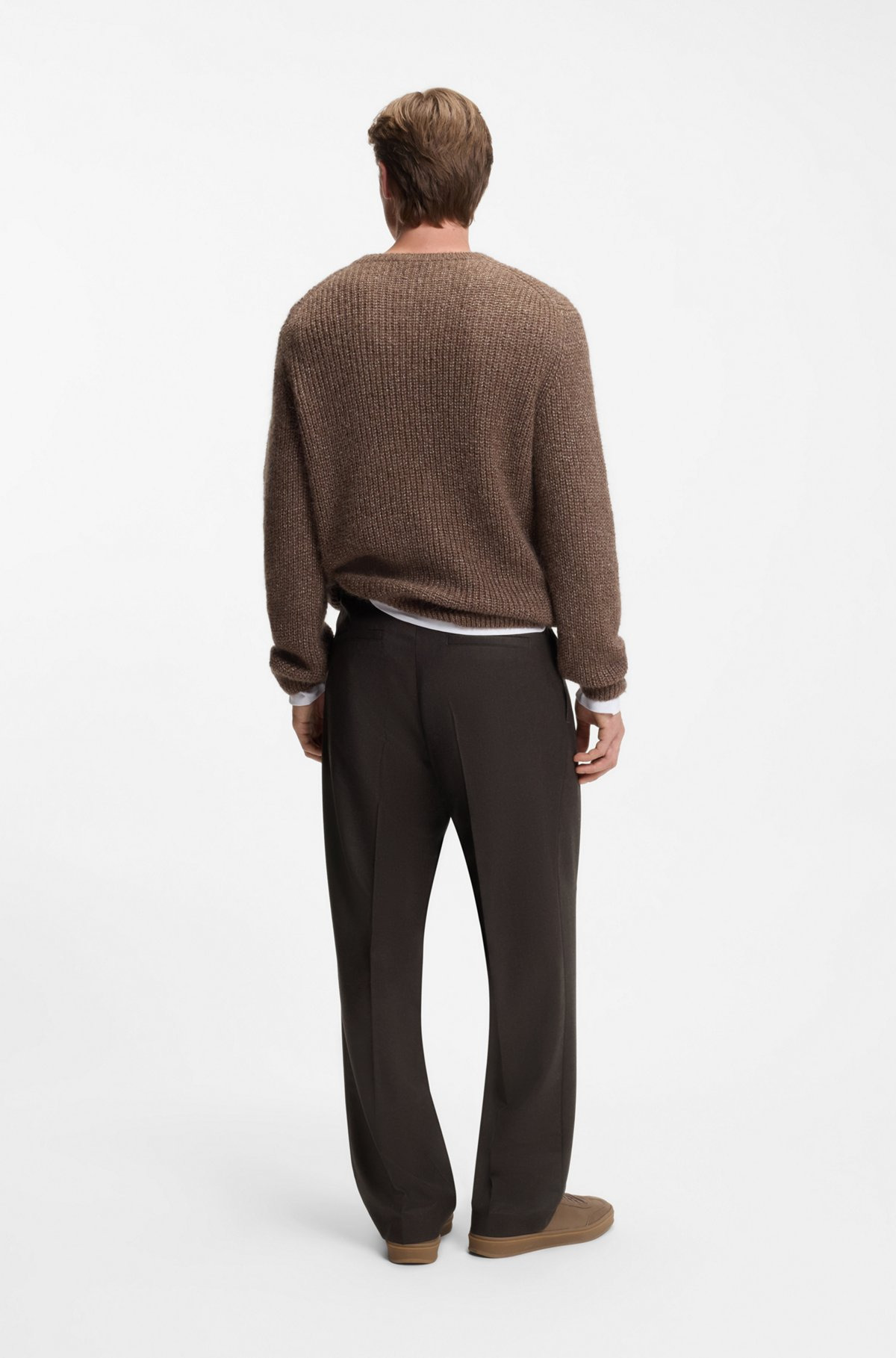BECKHAM X BOSS RELAXED-FIT TROUSERS IN VIRGIN WOOL - 4