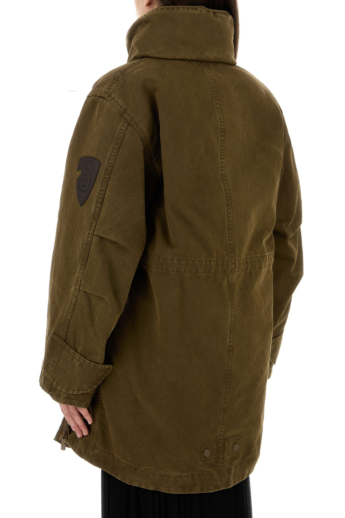 Army green gabardine reversible jacket - 4
