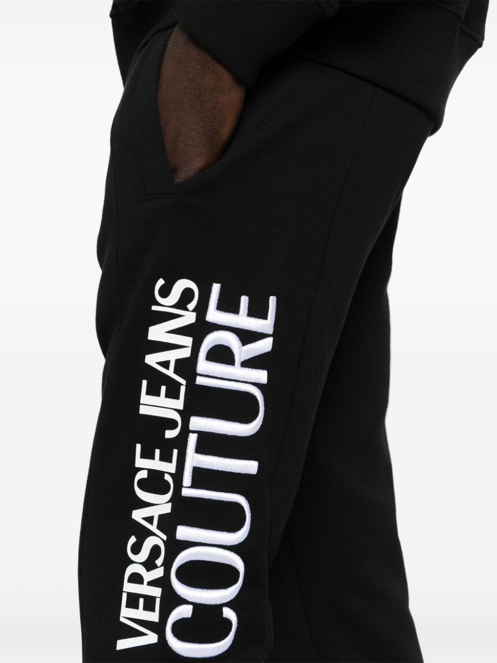 logo-patch cotton track pants - 5