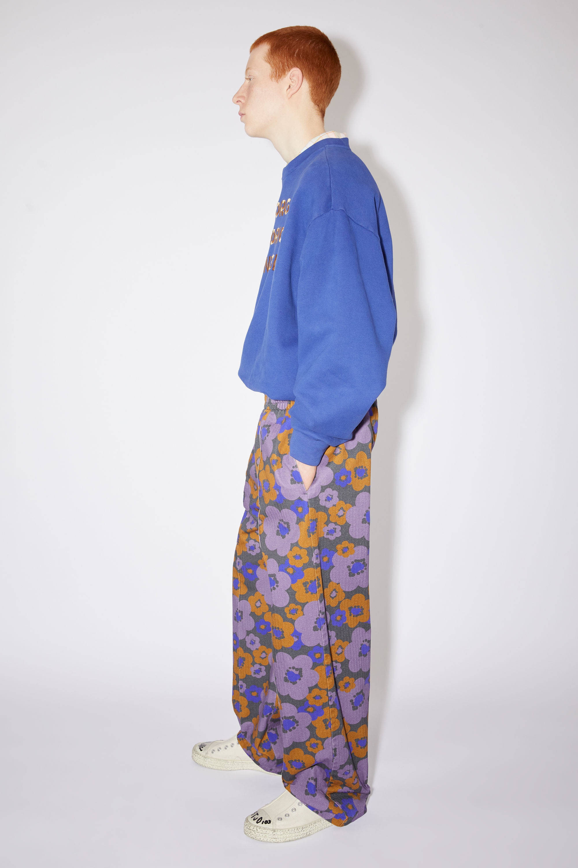 Flower print trousers - Purple/brown - 4