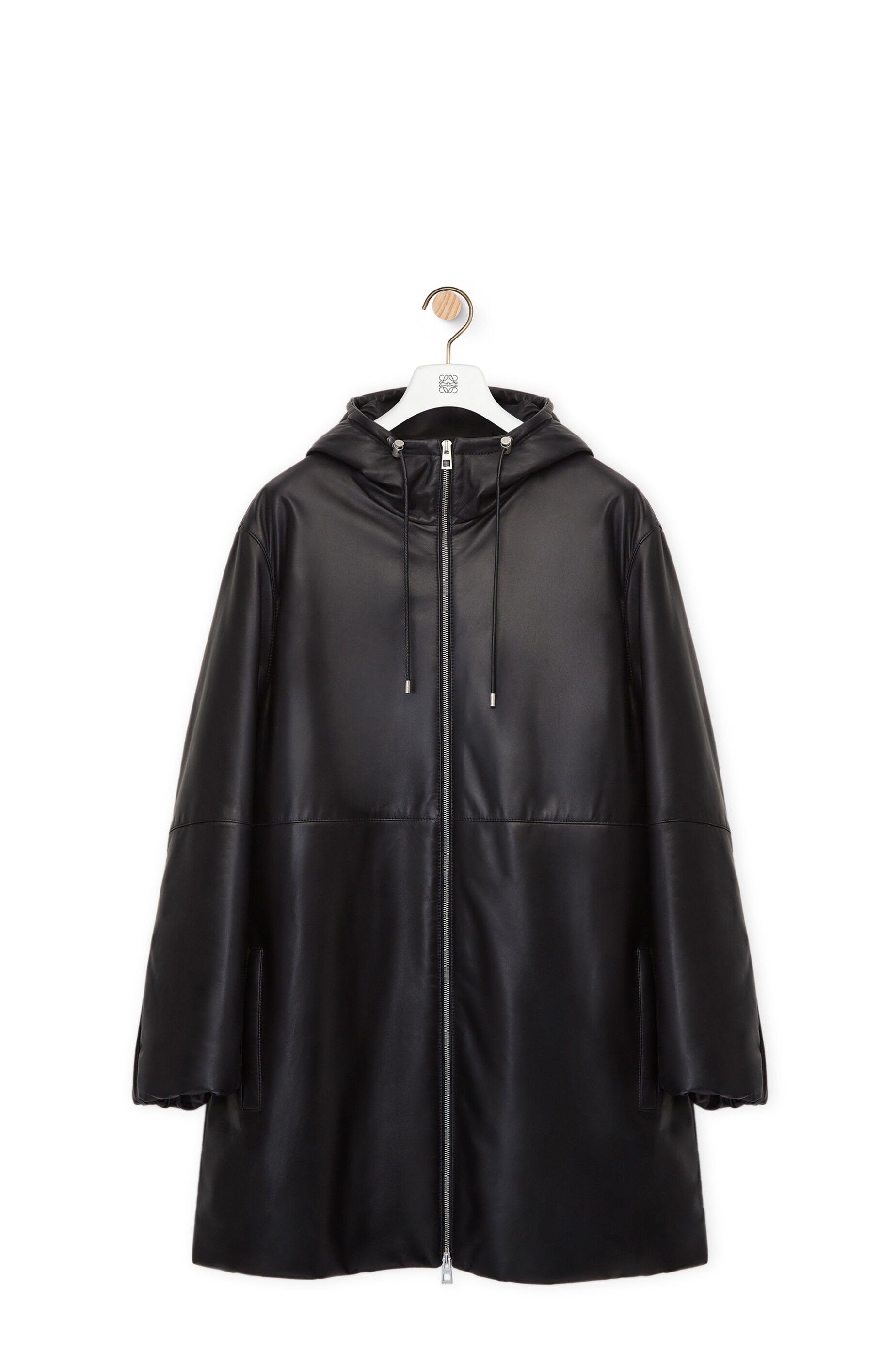 Hooded puffer coat in nappa - 1