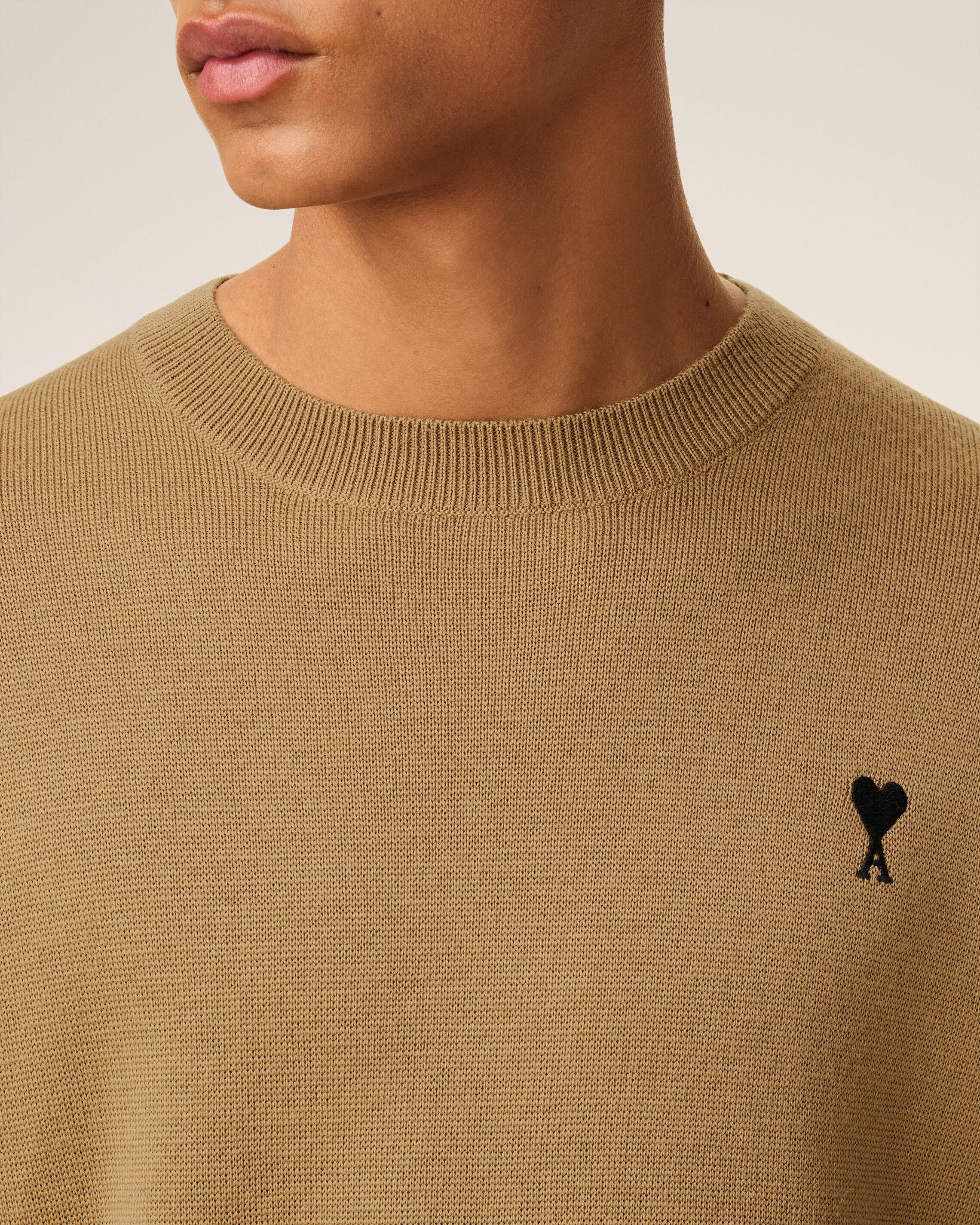 BROWN WOOL AMI DE COEUR CREWNECK SWEATER - 4